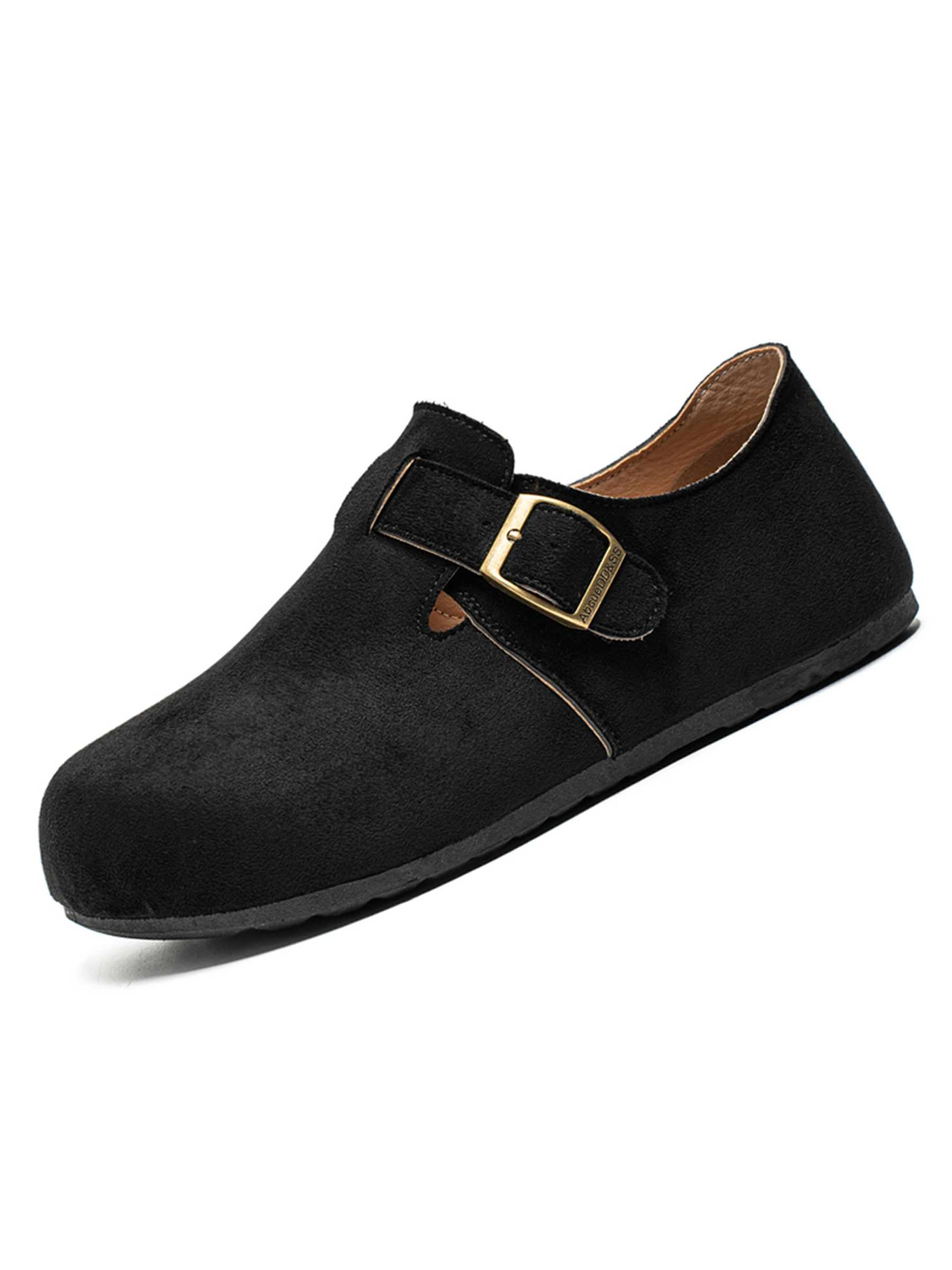 Solid Buckle Casual Shoes