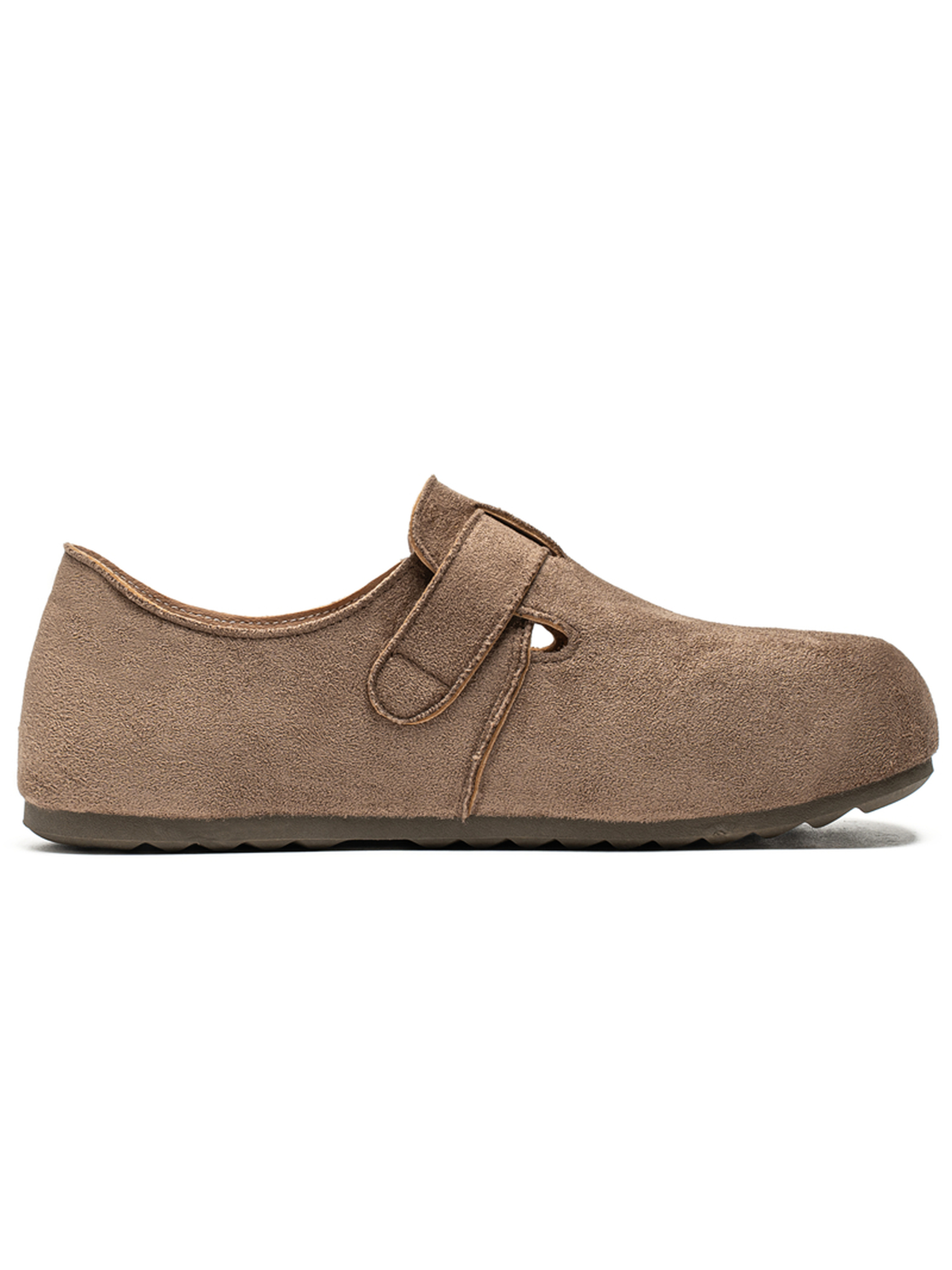 Khaki Suede Buckle Casual Shoes
