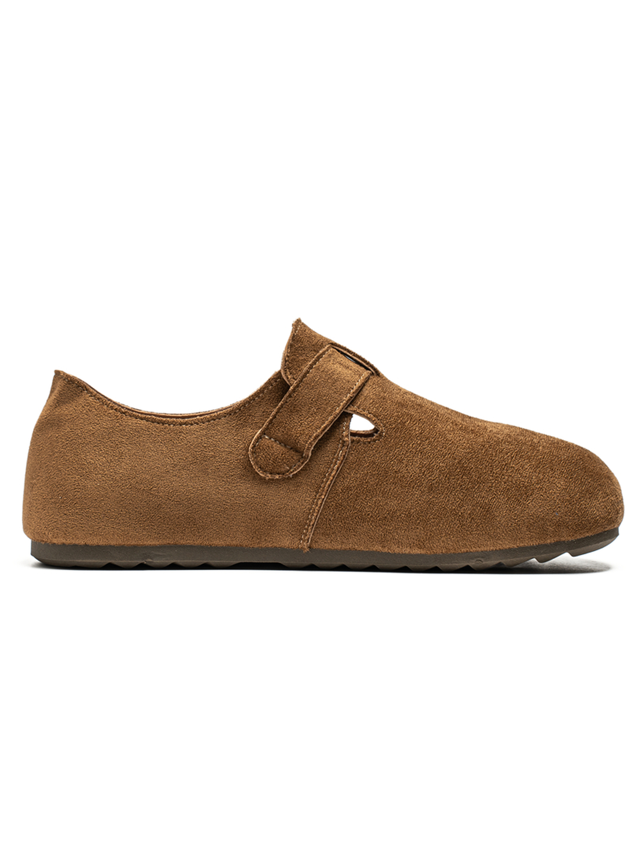 Mens Tan Suede Look Buckle Casual Shoes
