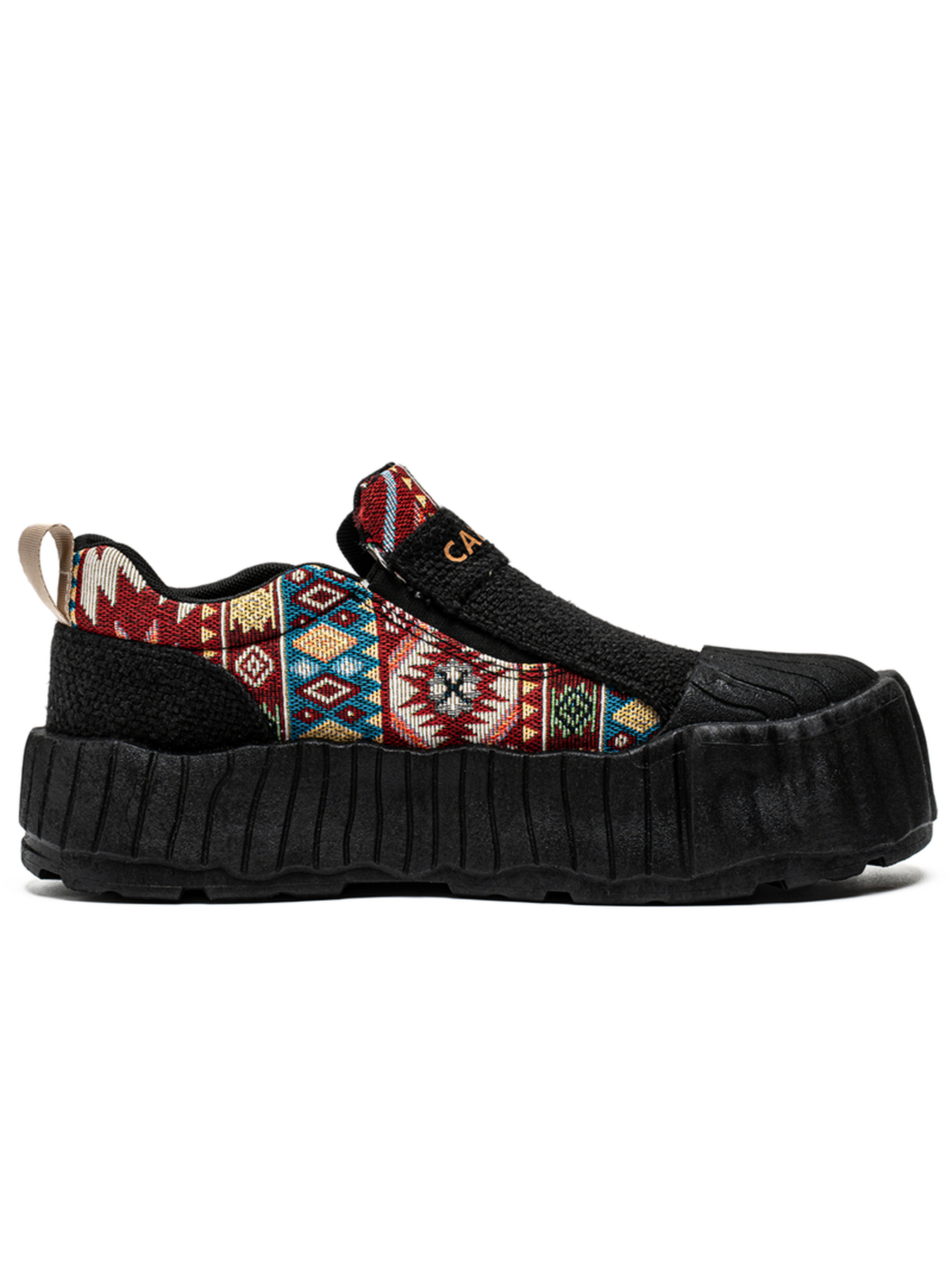 Patterned Casual Shoes with Zipper Detail
