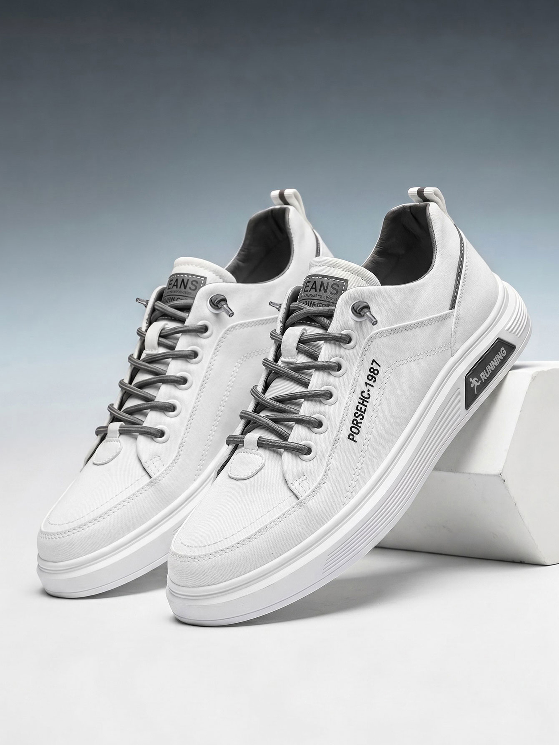 Mens White Casual Sneakers