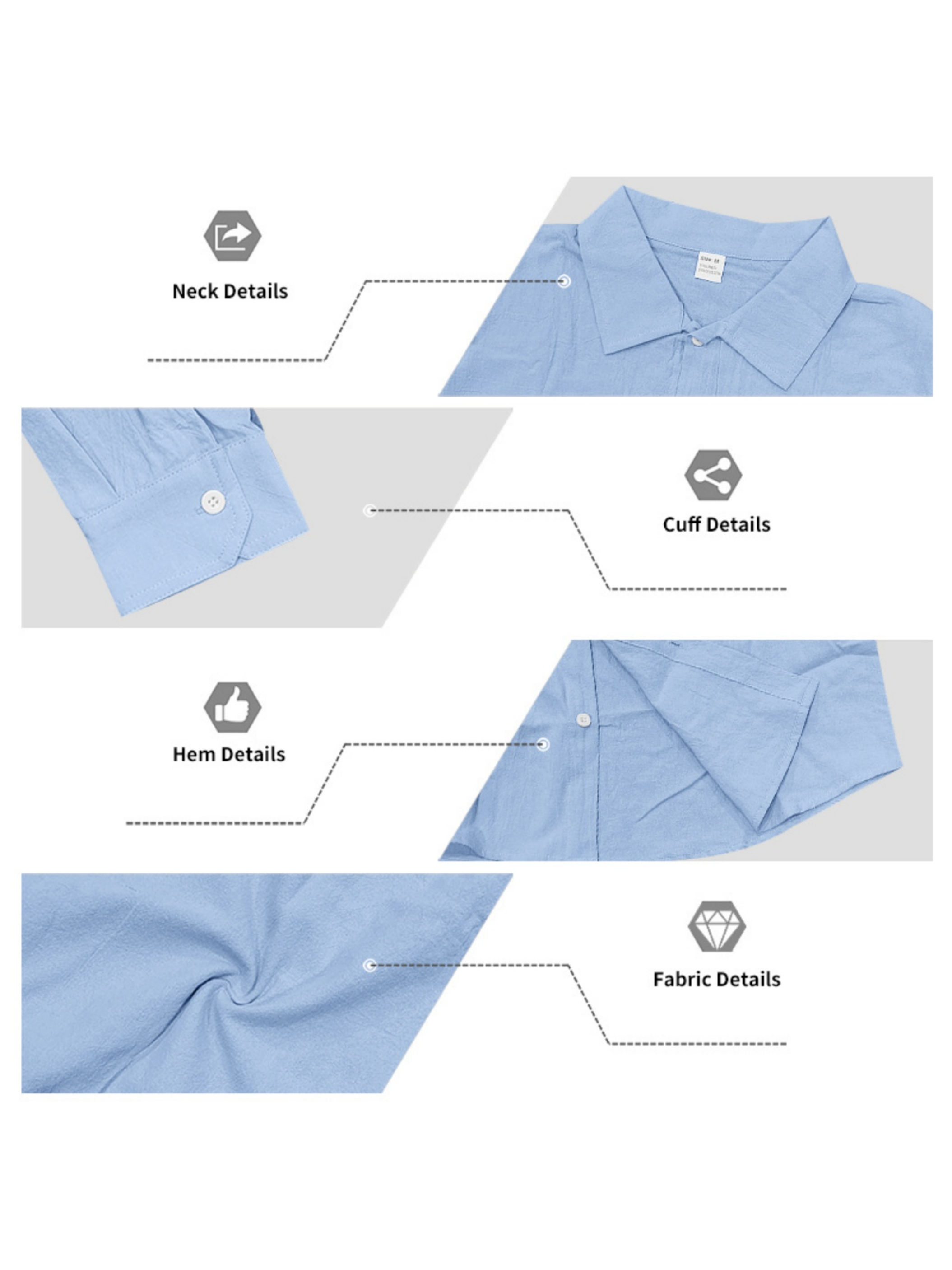 Men Light Blue Linen Trousers and Shirt Co-Ord Set