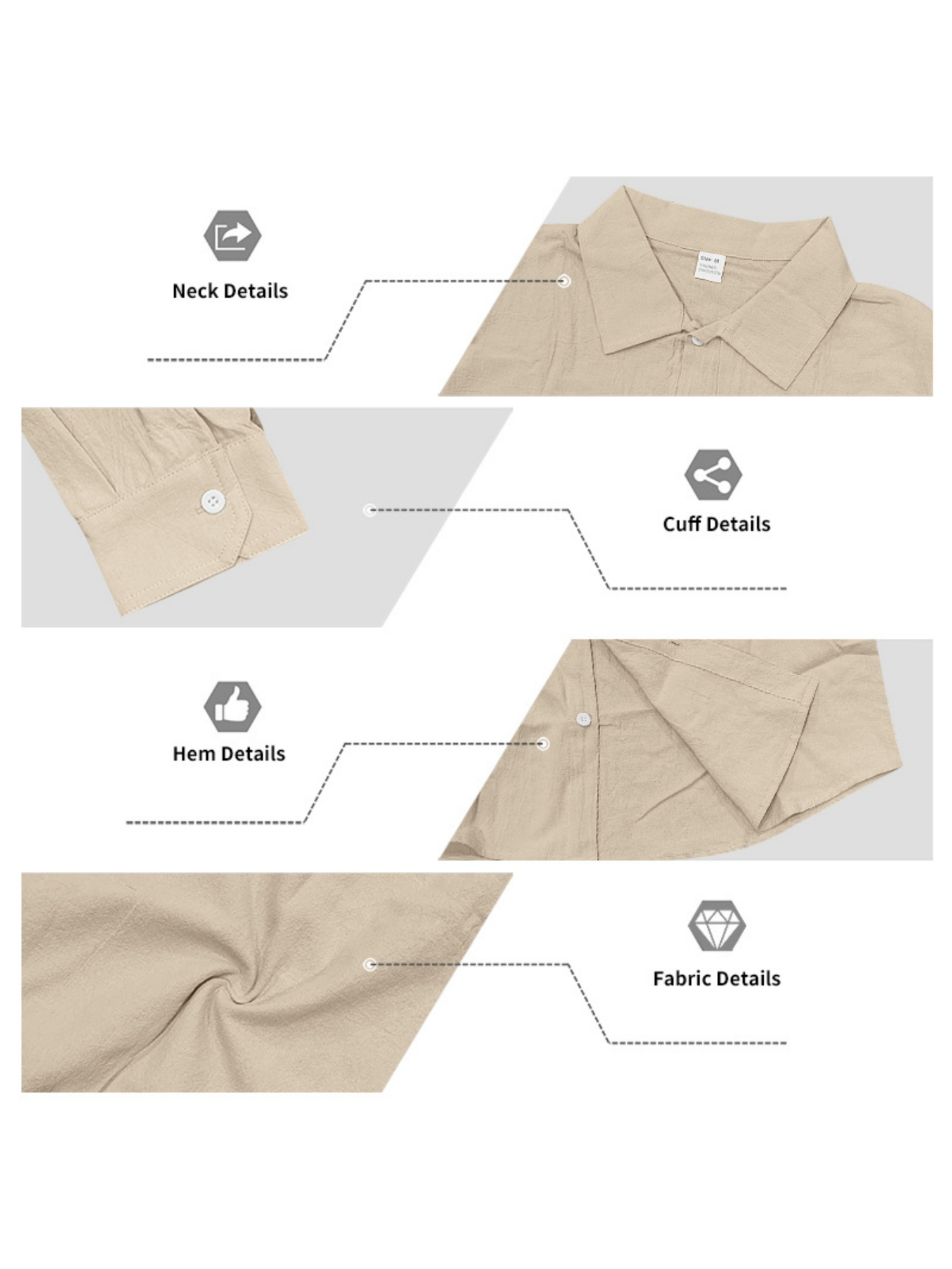 Mens Beige Linen Blend Trousers and Shirt Co-ord Set