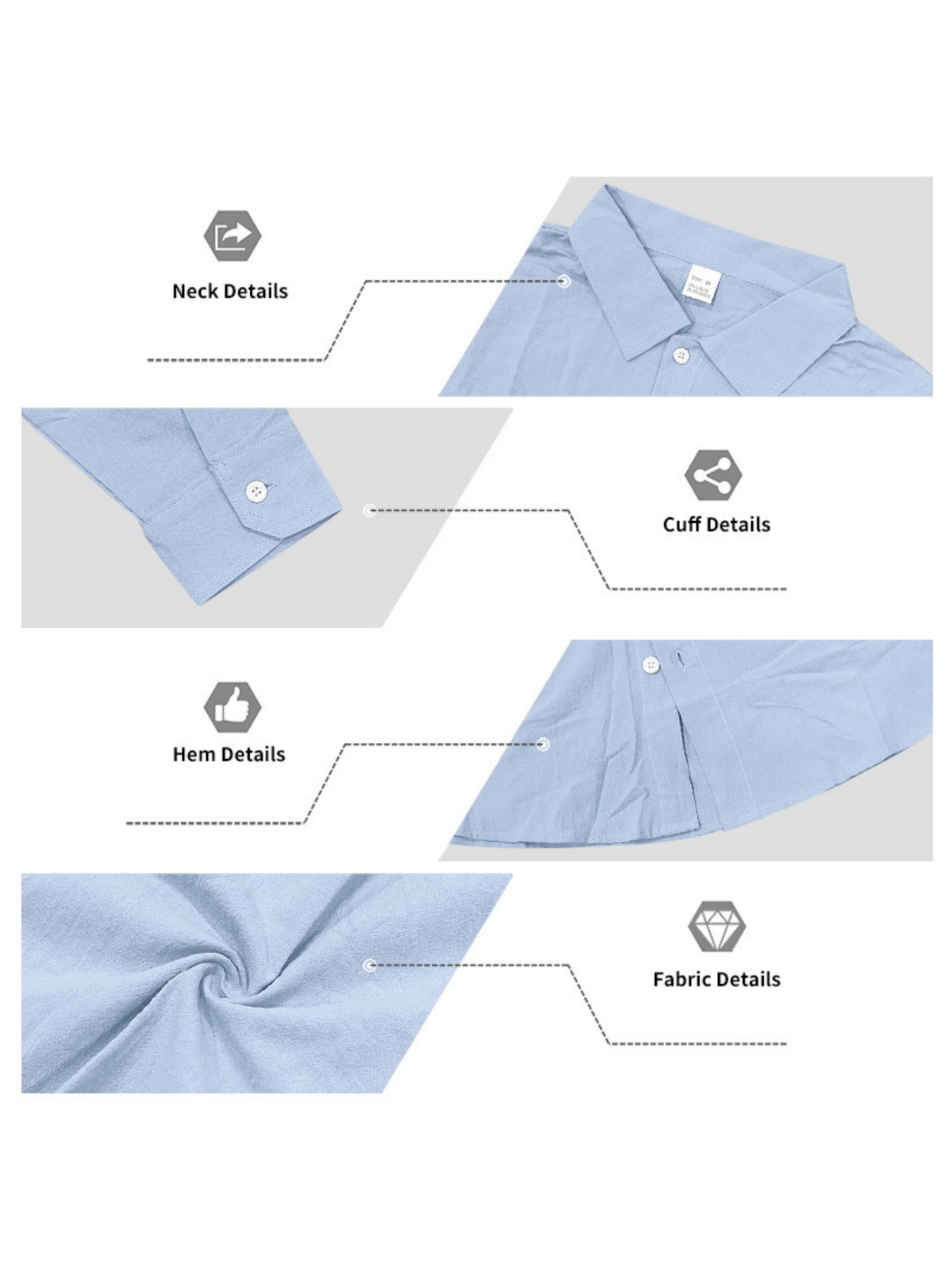 Men Light Blue Linen Trousers and Shirt Set