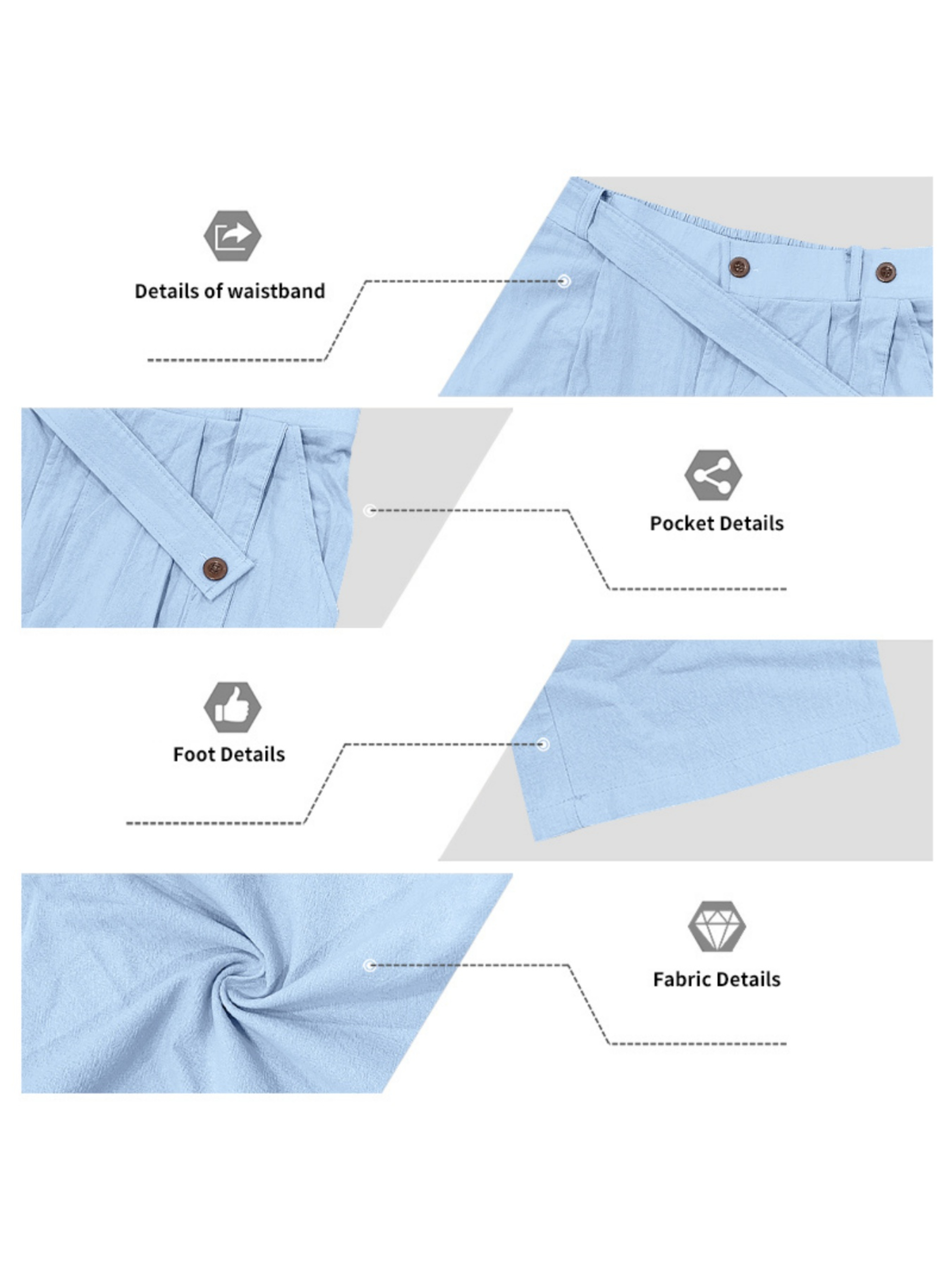 Men Light Blue Linen Trousers and Shirt Set