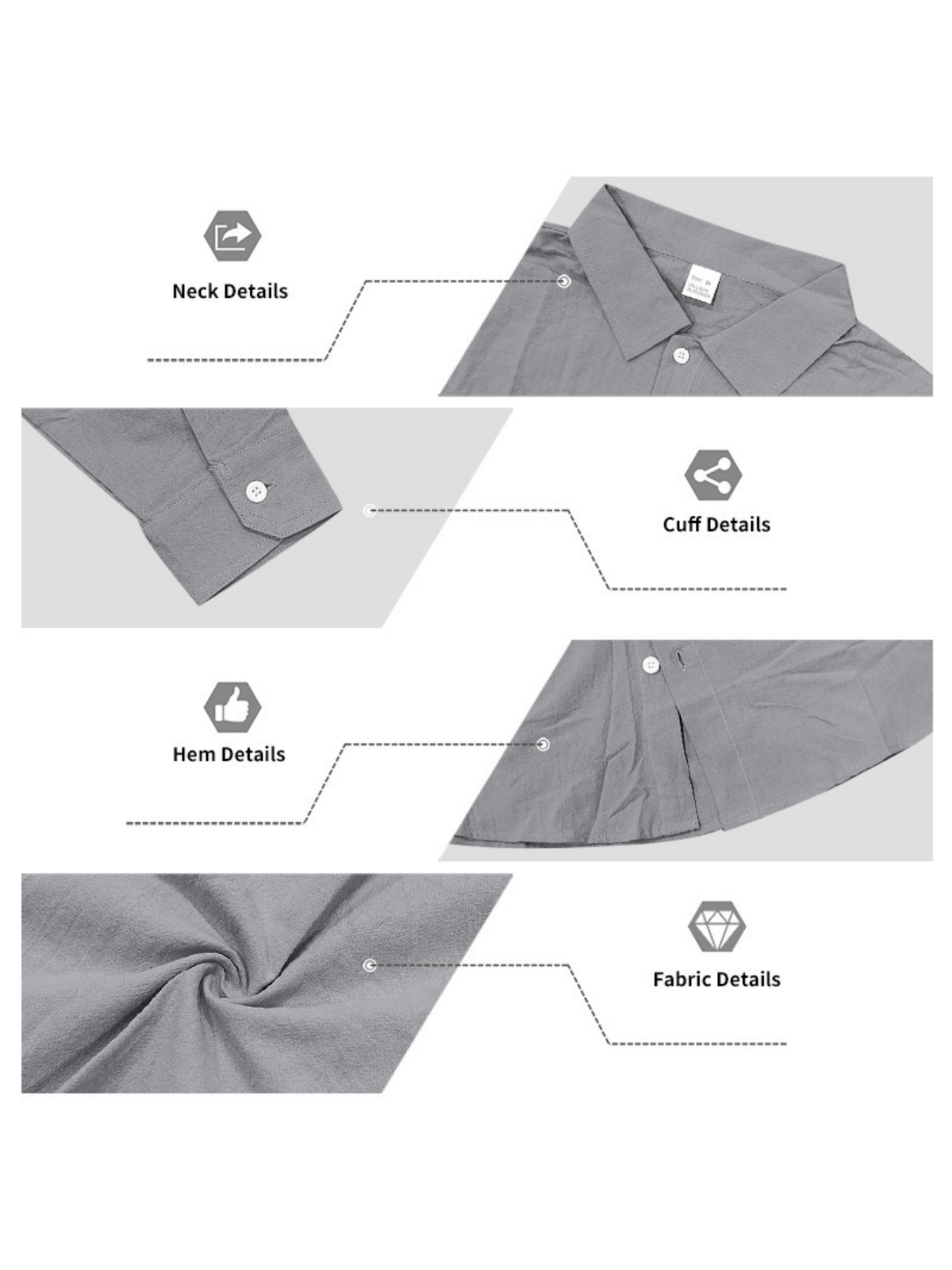 Mens Grey Linen Trousers and Shirt Set region Casual Comfort