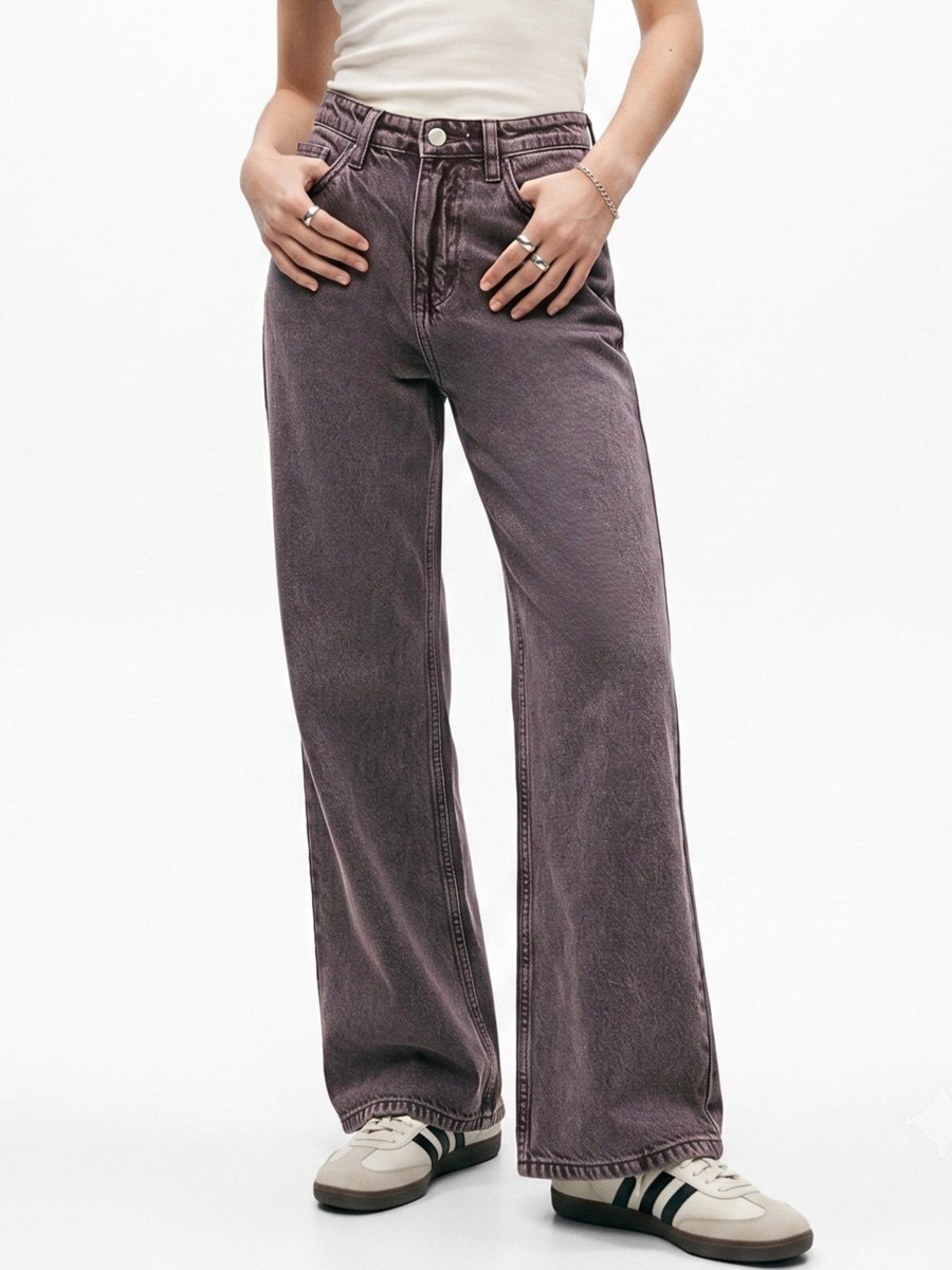 Mocha Brown High-Rise Straight Fit Jeans