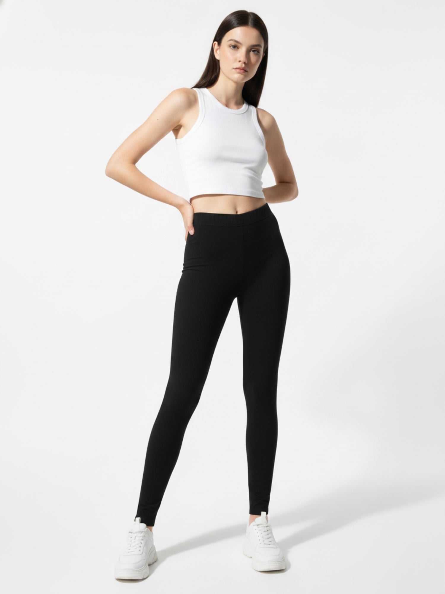 Black High Waist Fitted Leggings