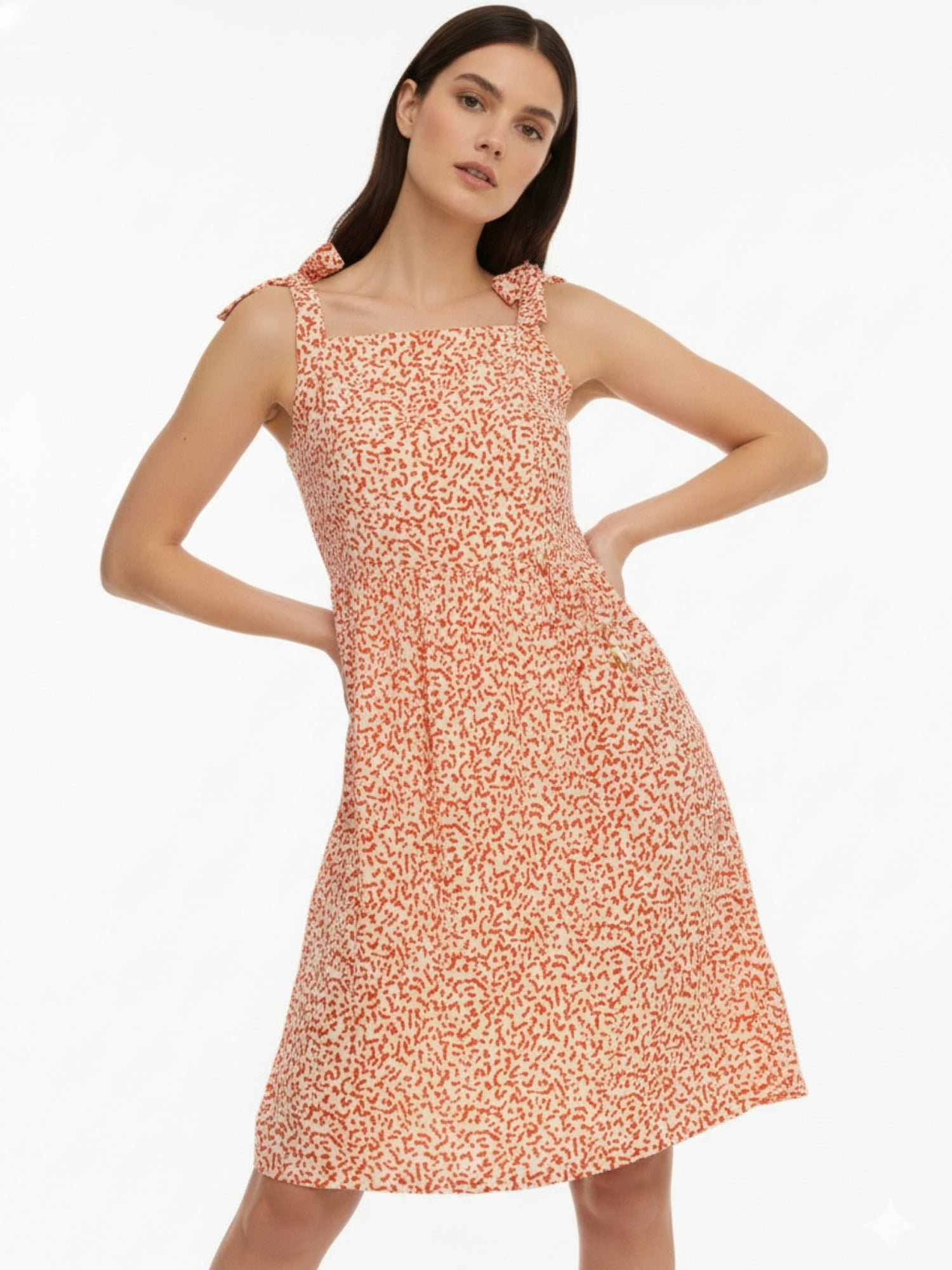 Ditsy Print Tied Up Mini Dress