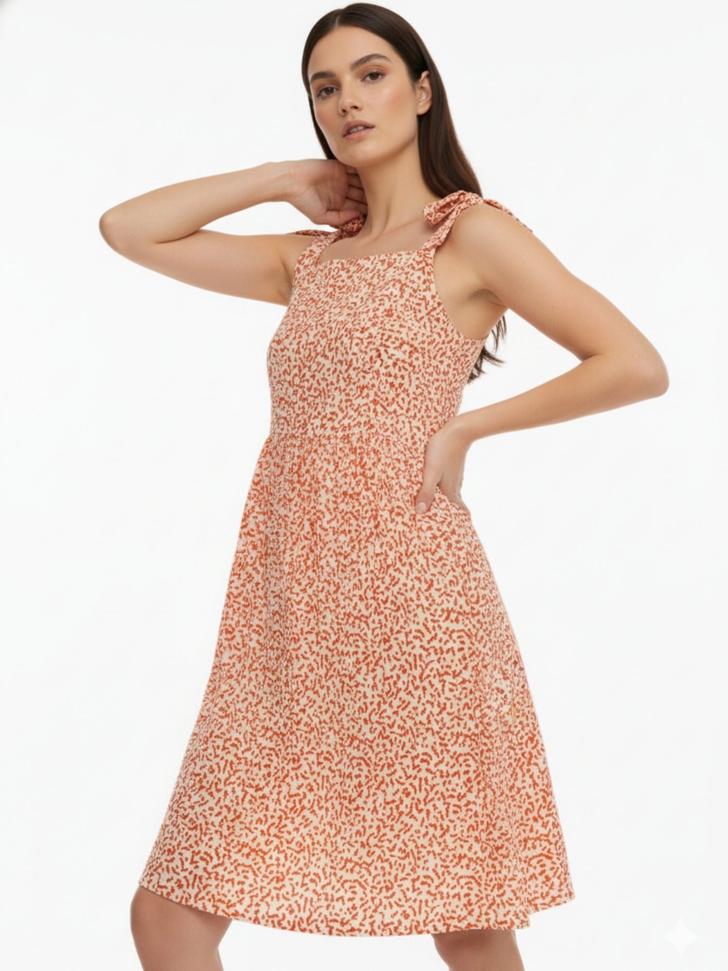 Ditsy Print Tied Up Mini Dress