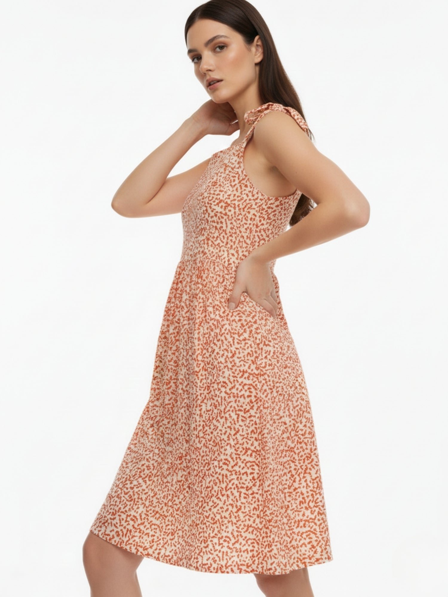 Ditsy Print Tied Up Mini Dress