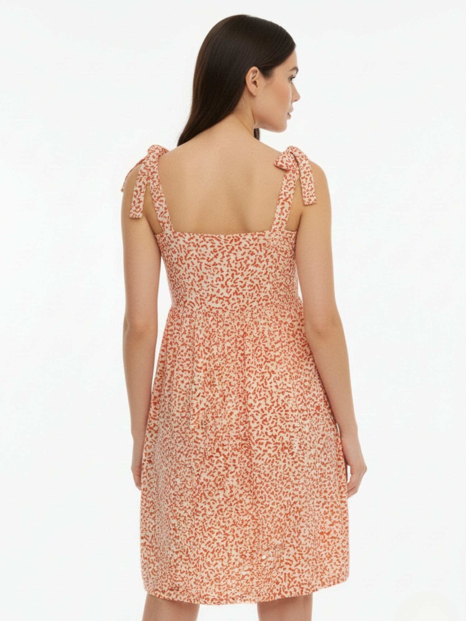 Ditsy Print Tied Up Mini Dress