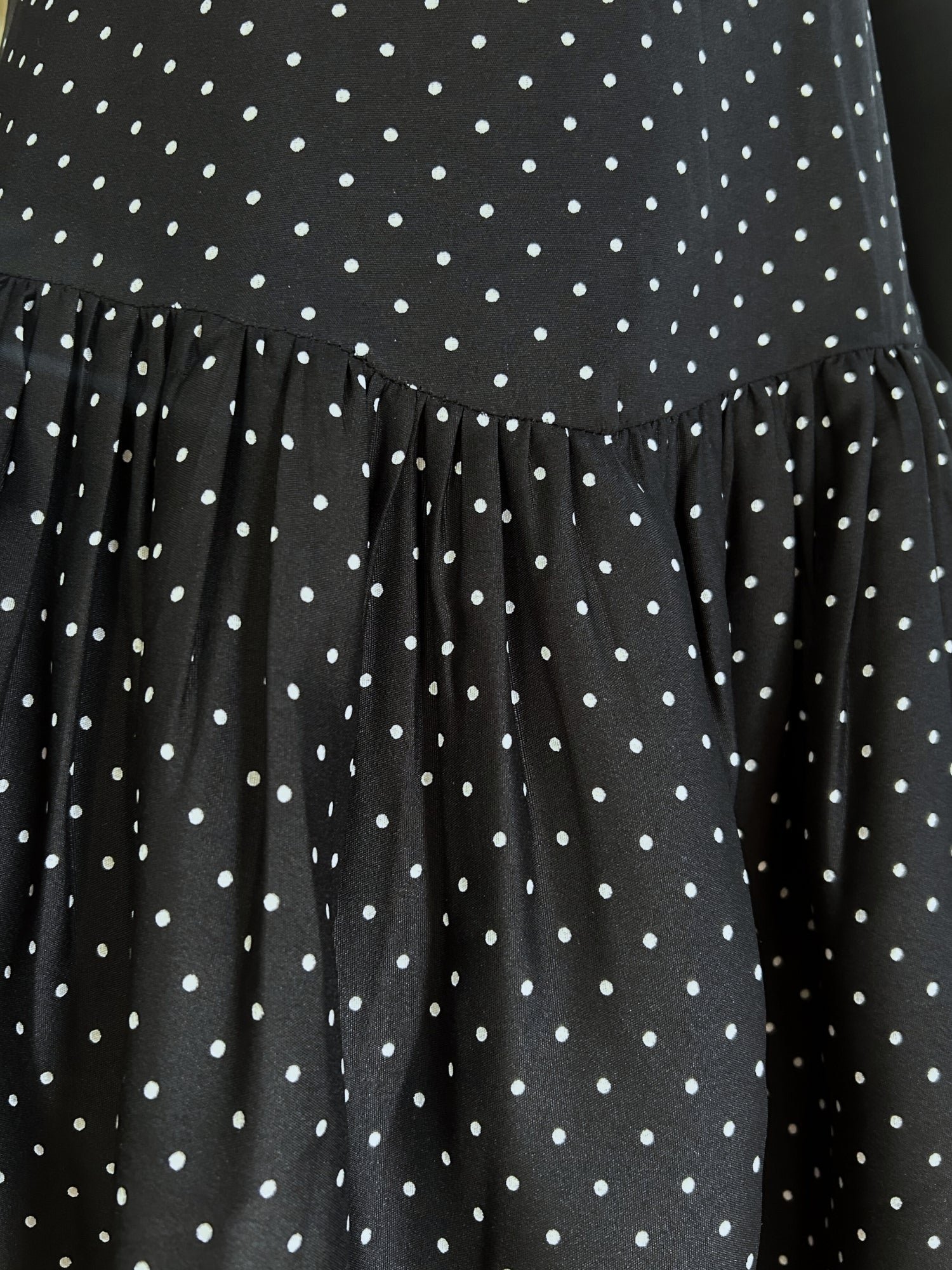 Black Polka-Dot Ruffled Mini Dress