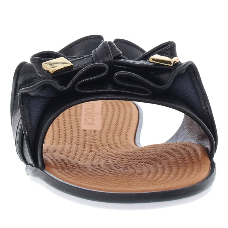 Black Bow Detail Flat Sandals 