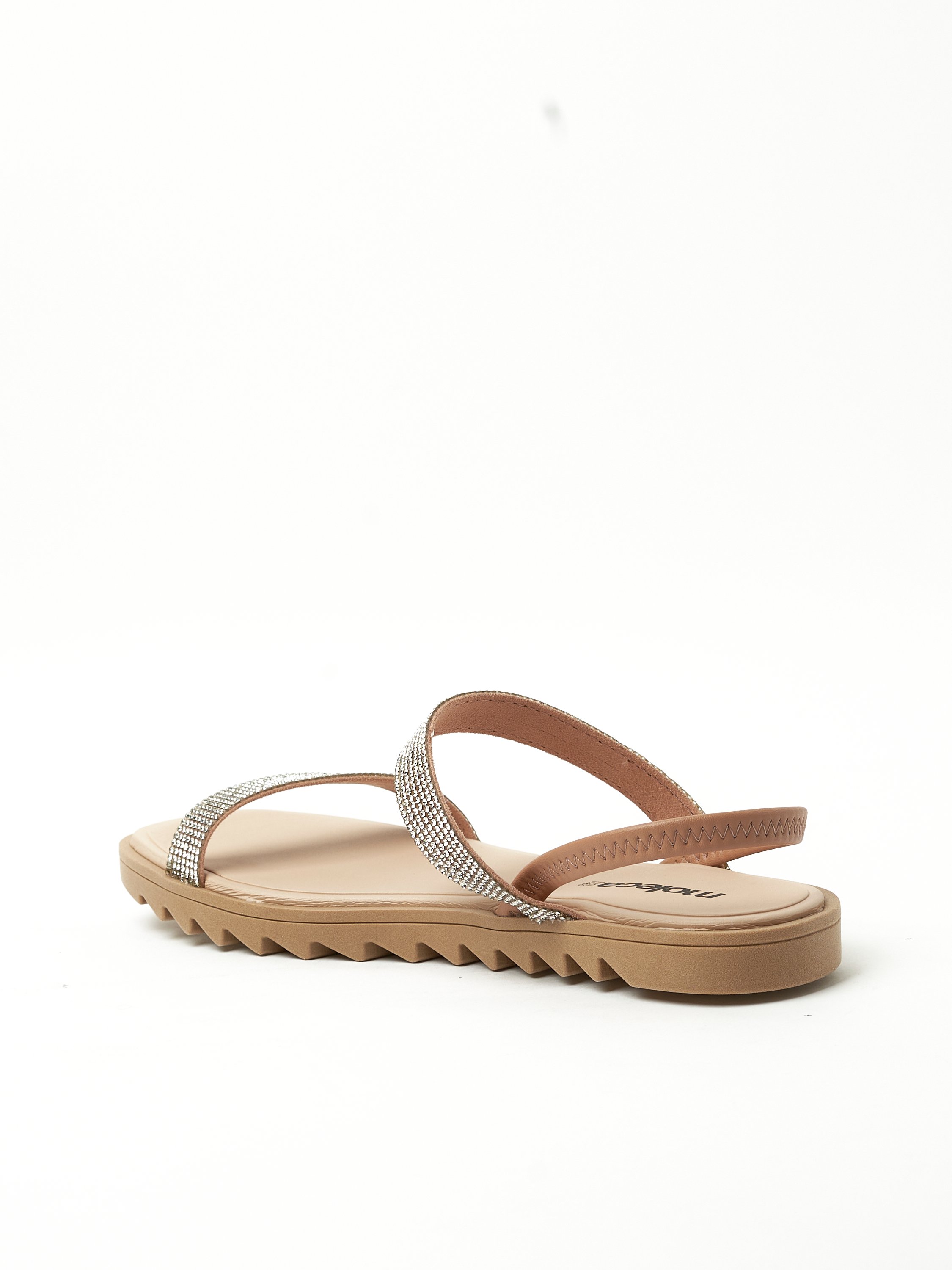 Nude Embellished Flat Sandals 