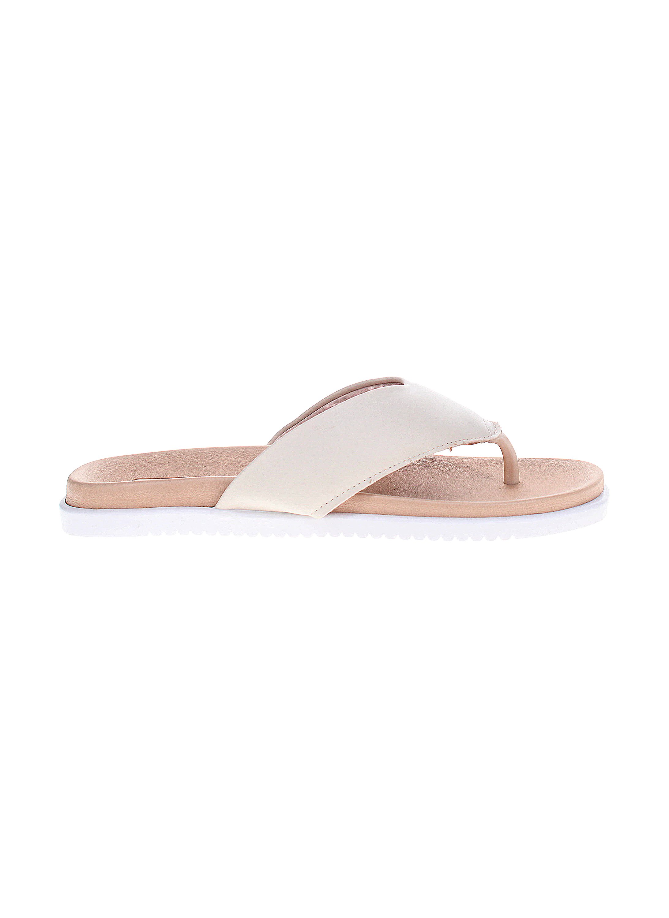Off White Plain Thong Toe Flat Sandals 