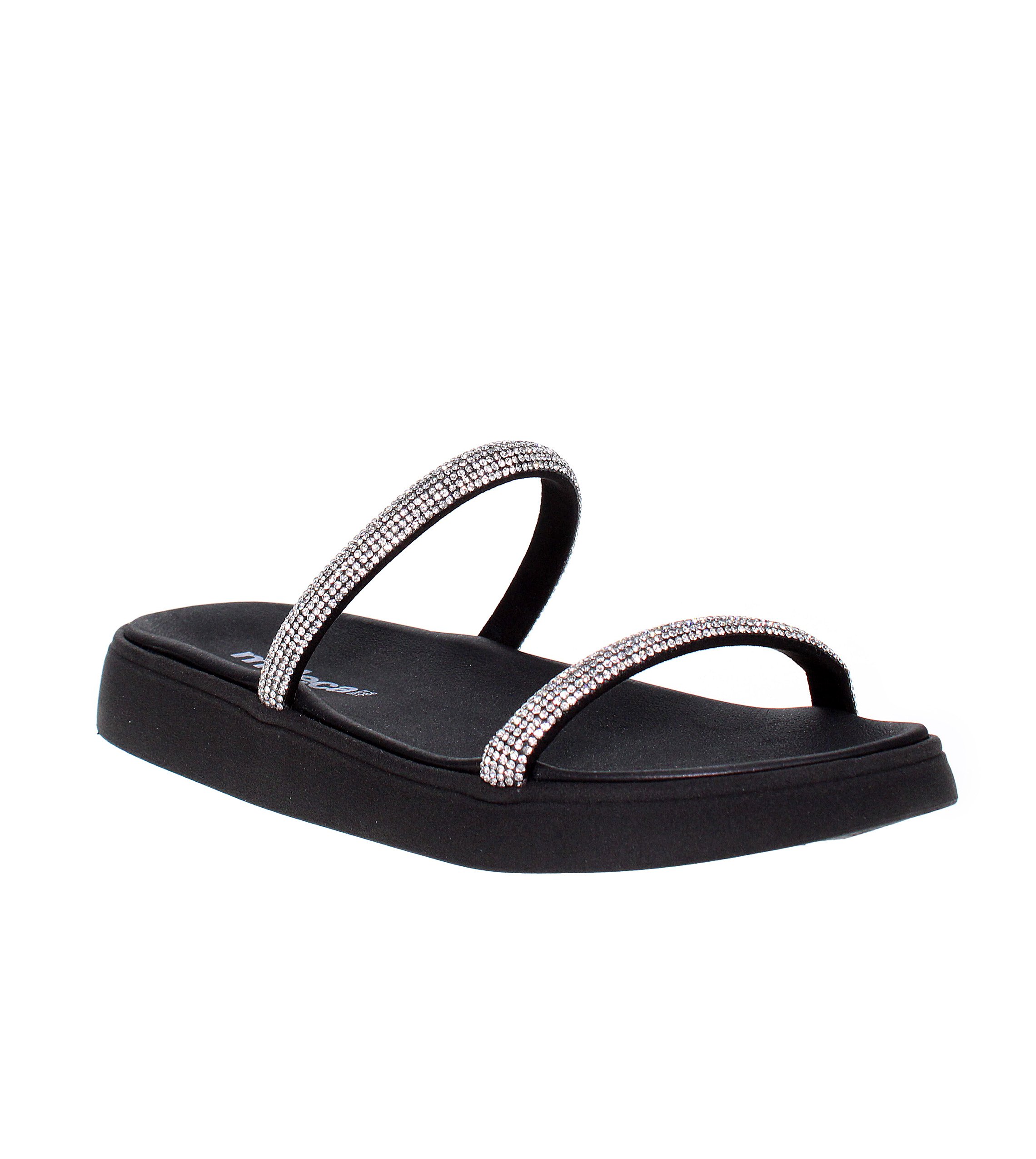 Black Embellished Comfort Sandals