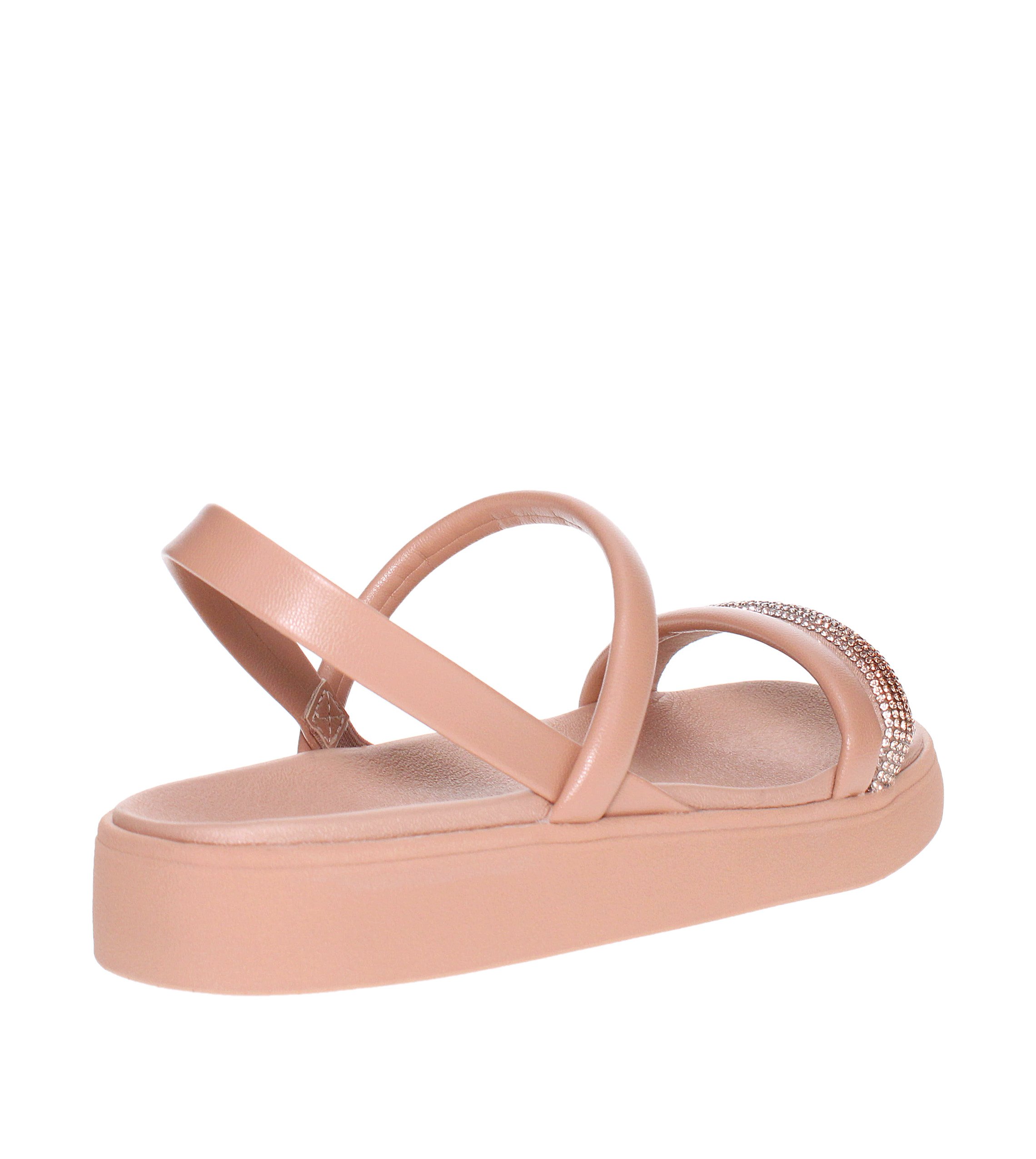 Beige Embellished Comfort Sandals 