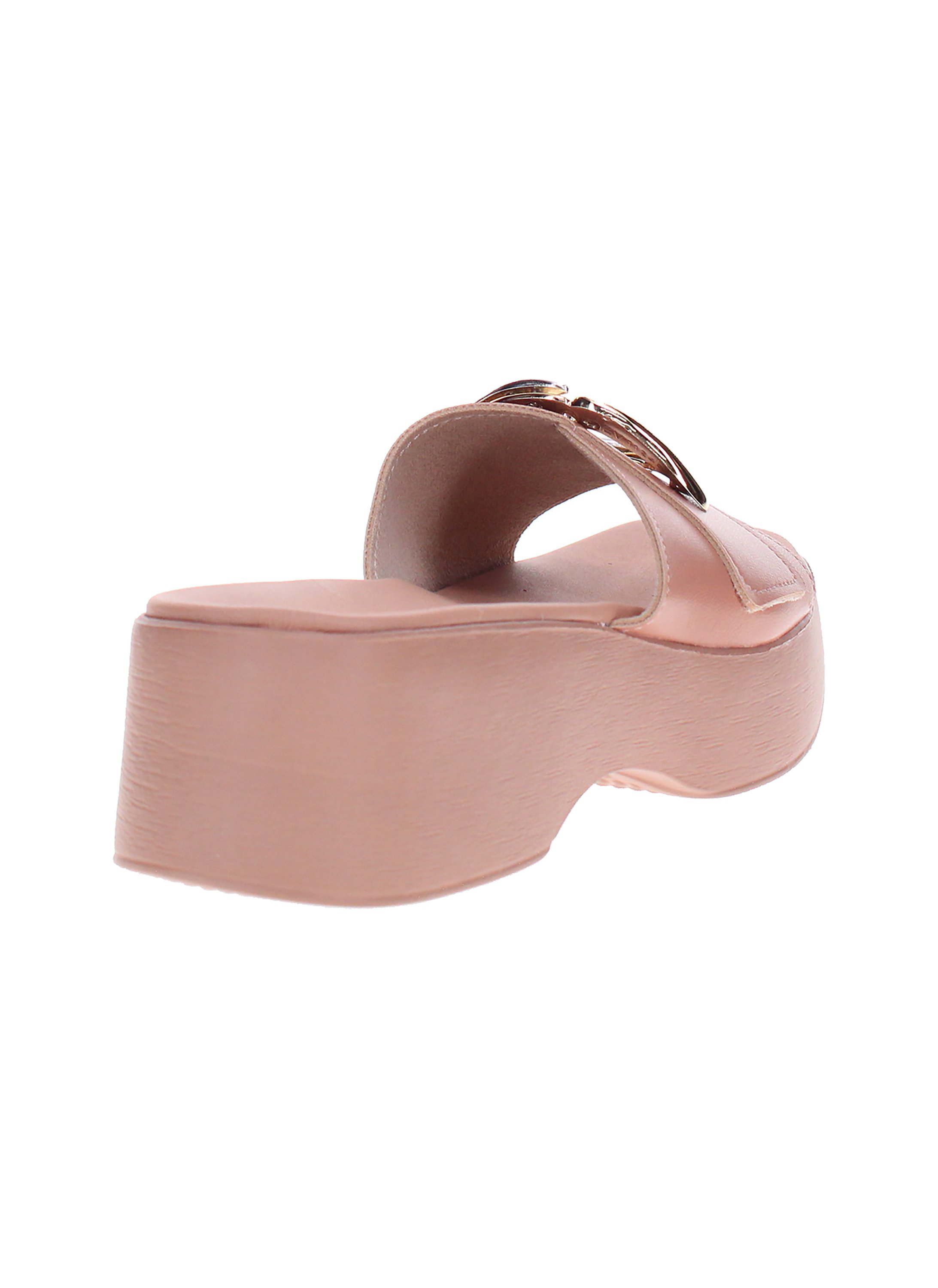 Nude Ring Detail Block Heel Sandals