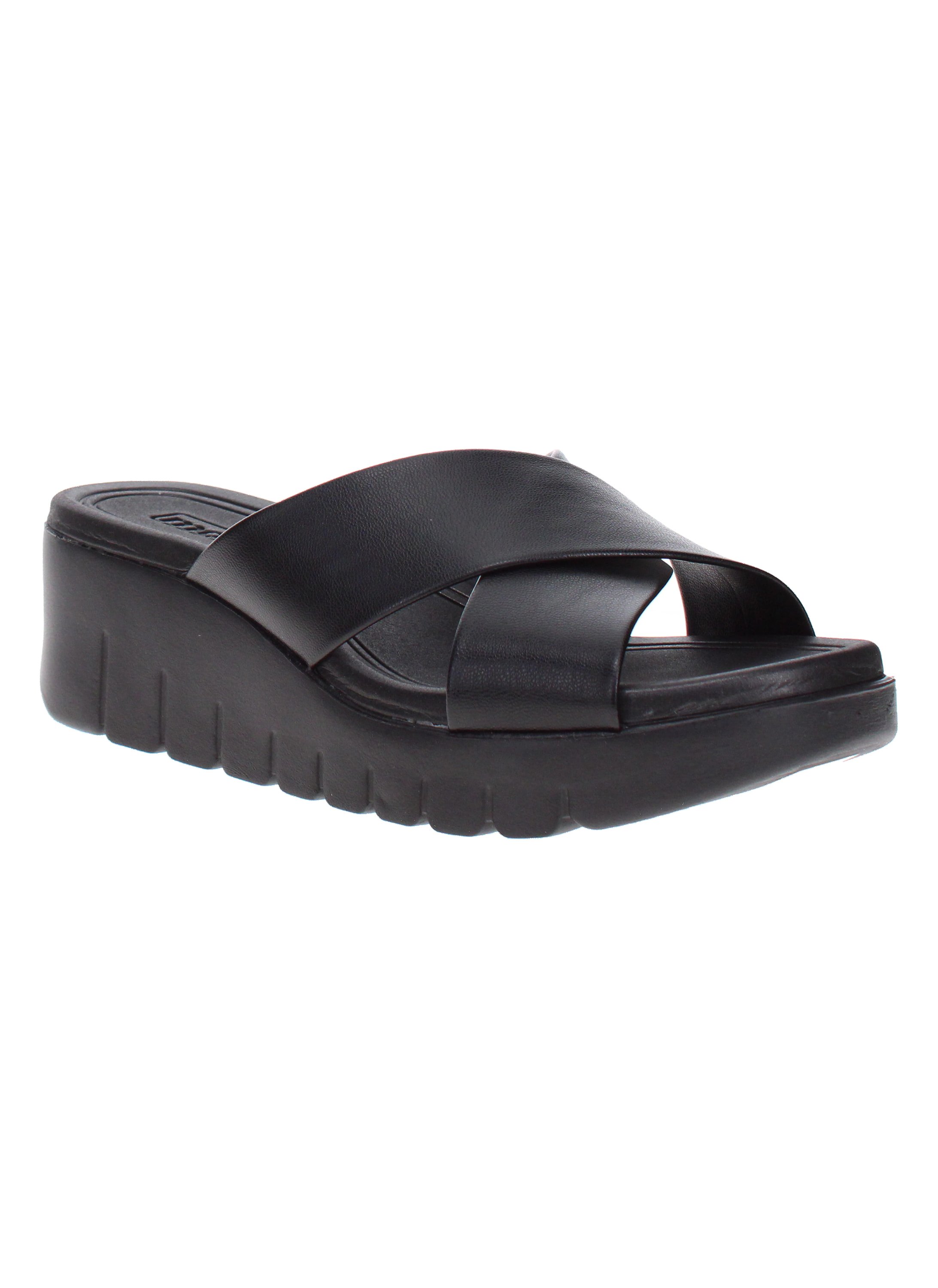 Black Criss-Cross Flat Sandals