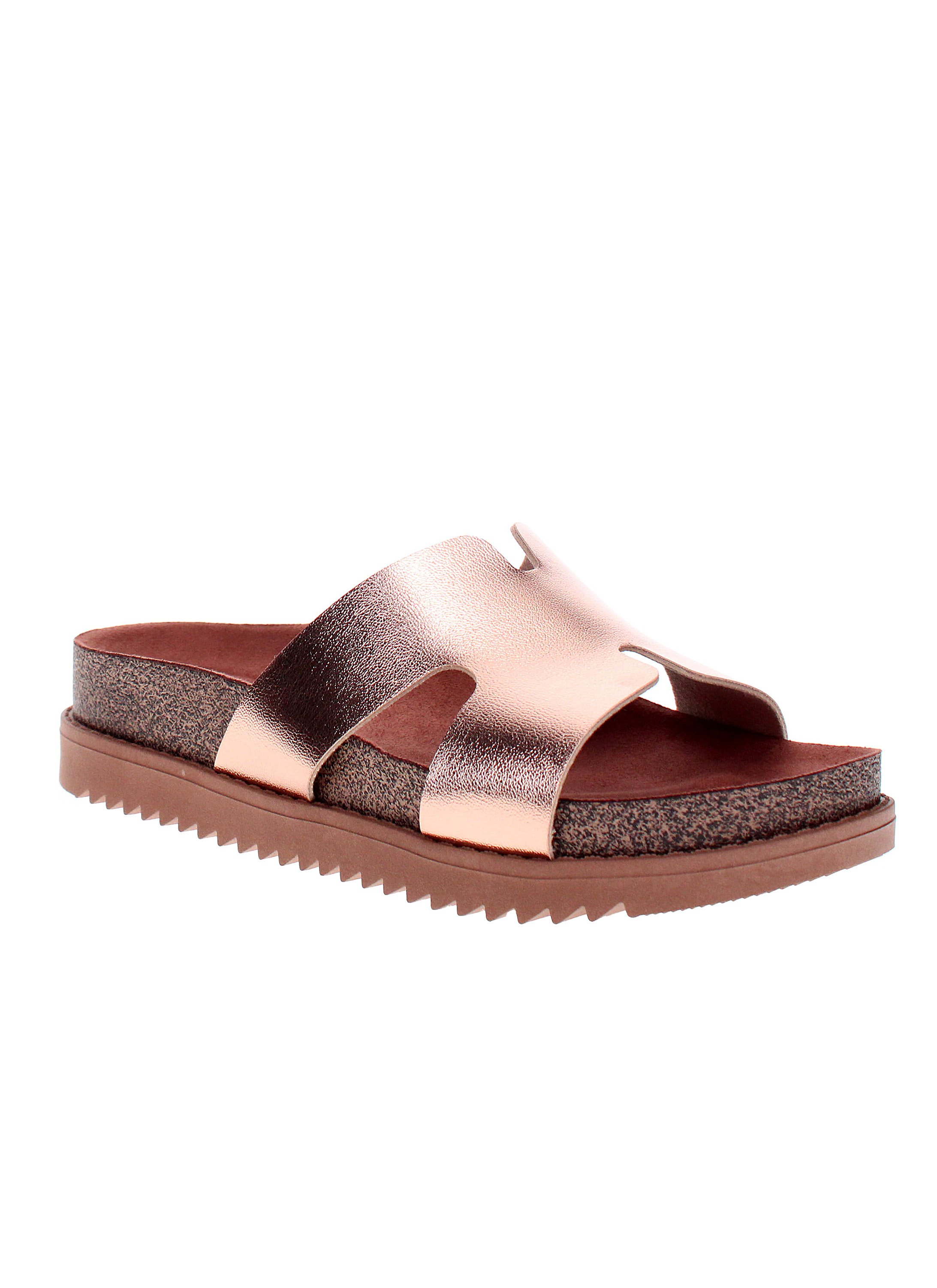 Gold Metallic Comfort Sandals 