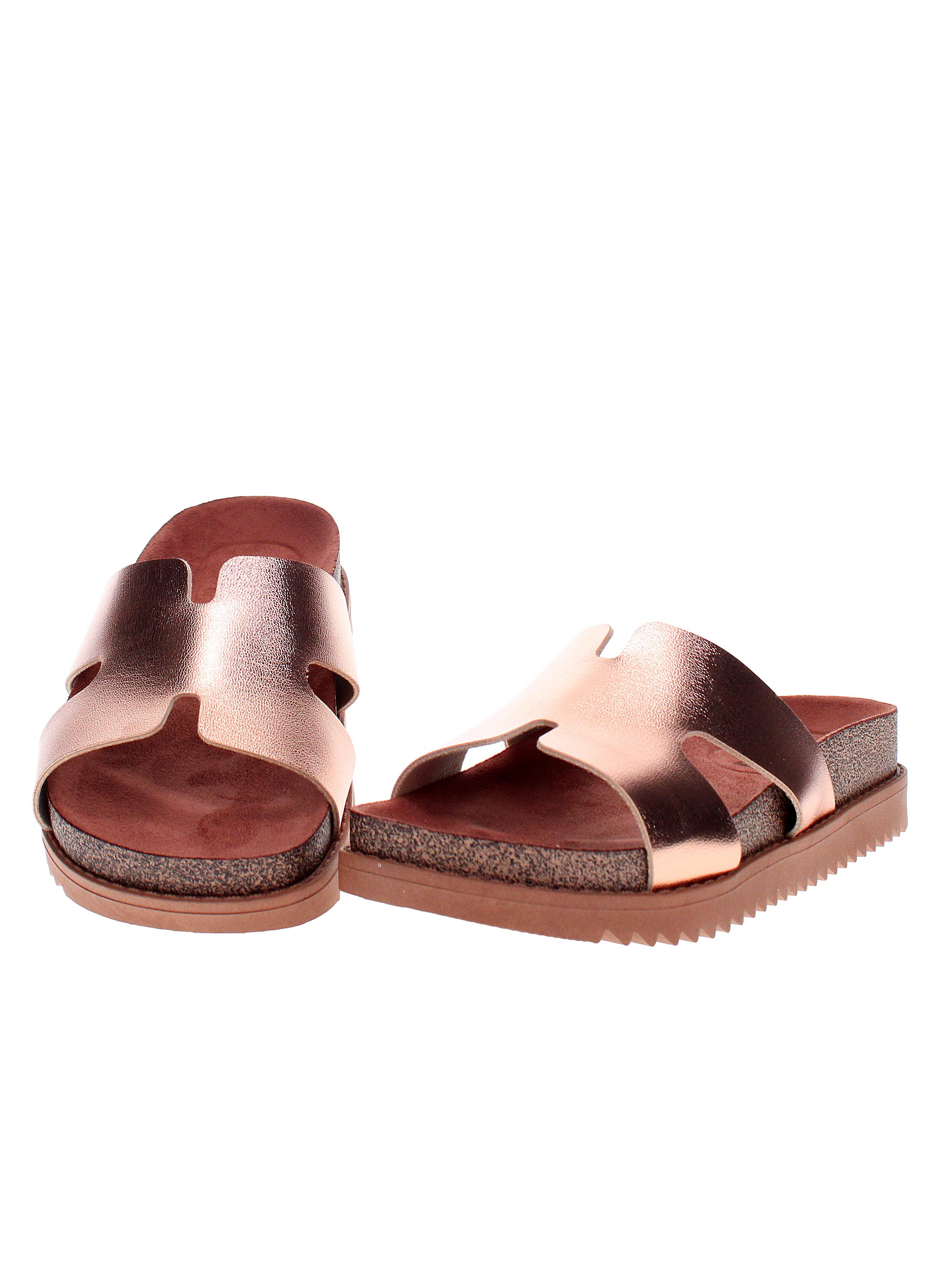 Gold Metallic Comfort Sandals 