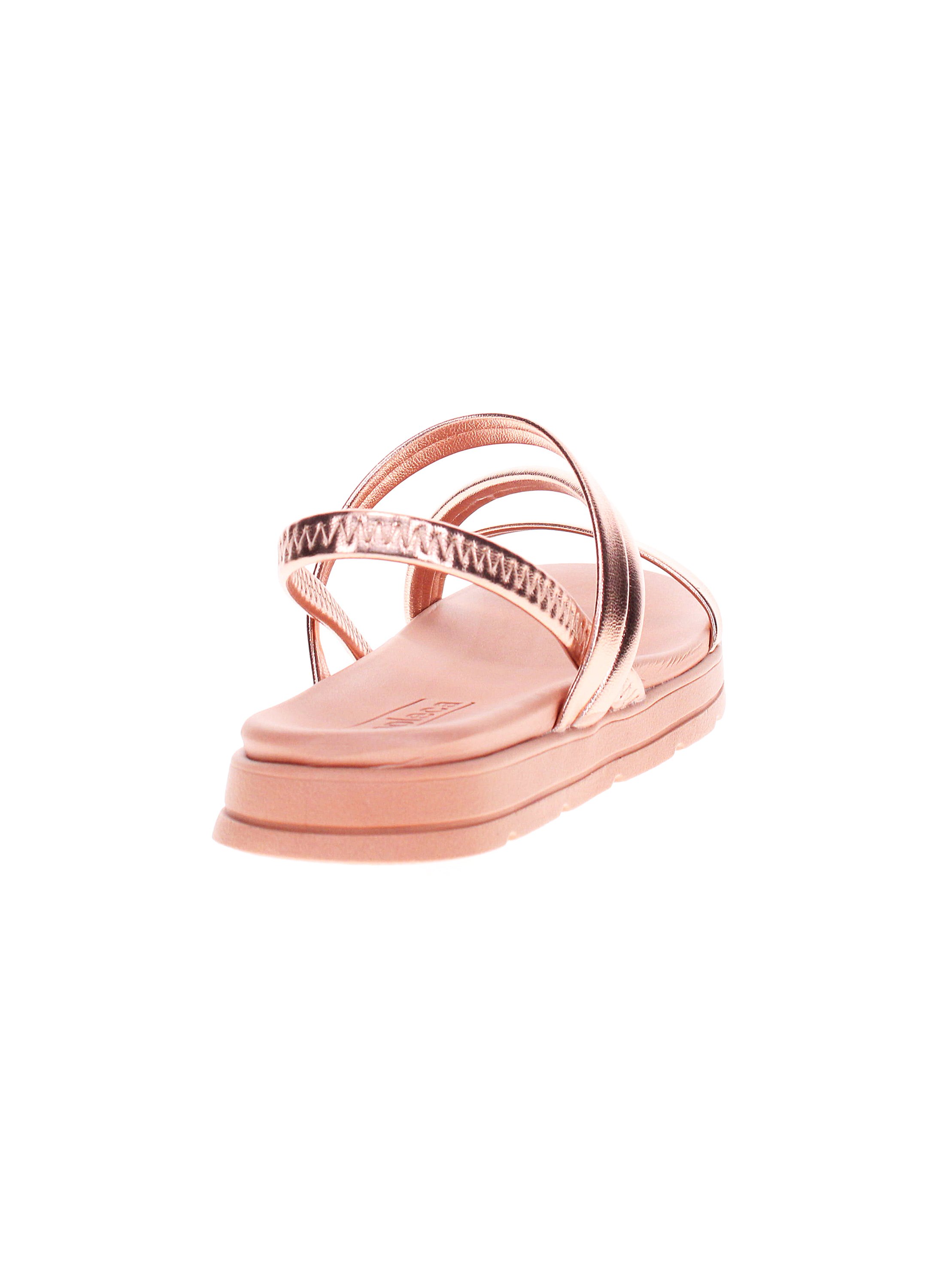 Gold Metallic Strappy Comfort Sandals 