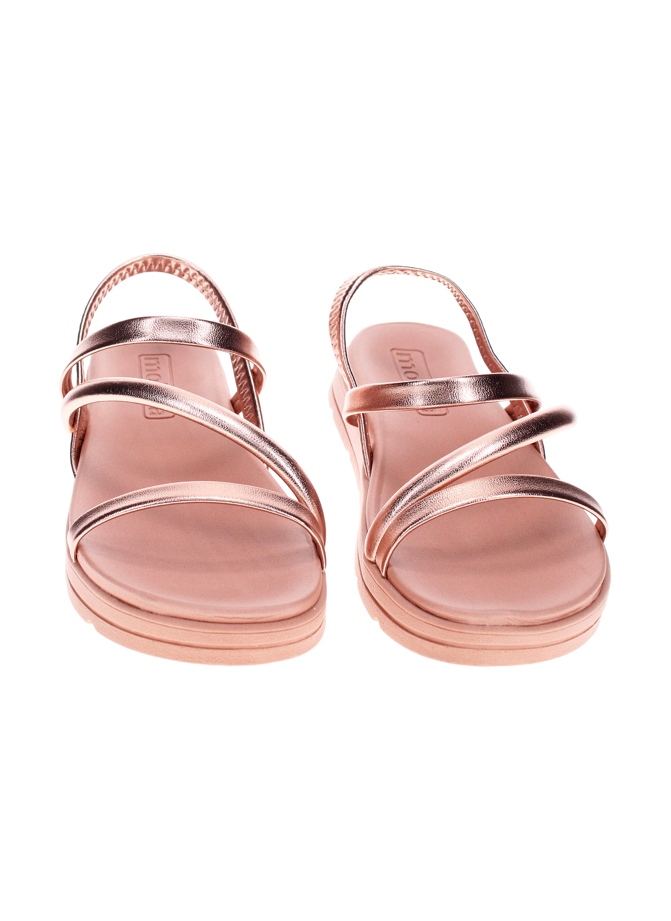 Gold Metallic Strappy Comfort Sandals 
