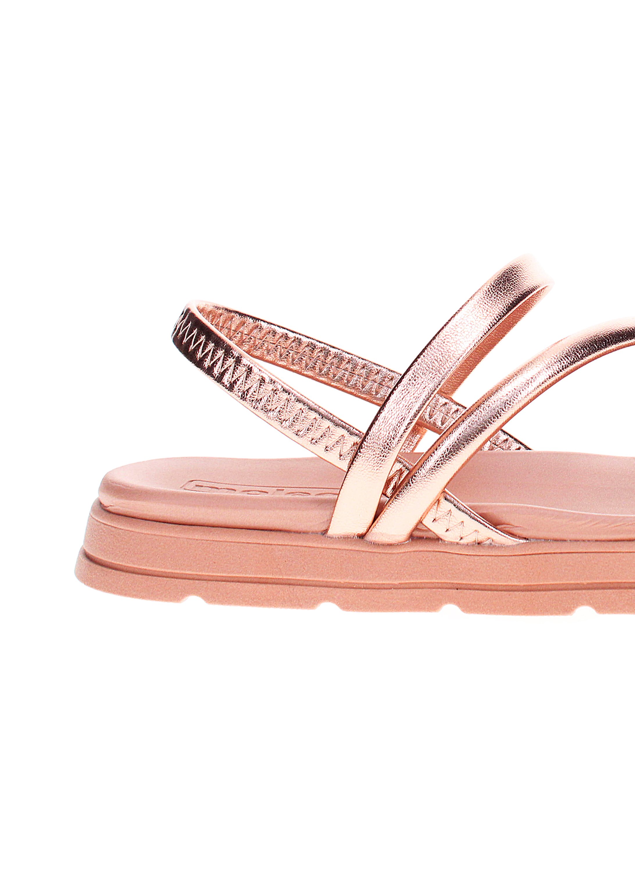 Gold Metallic Strappy Comfort Sandals 