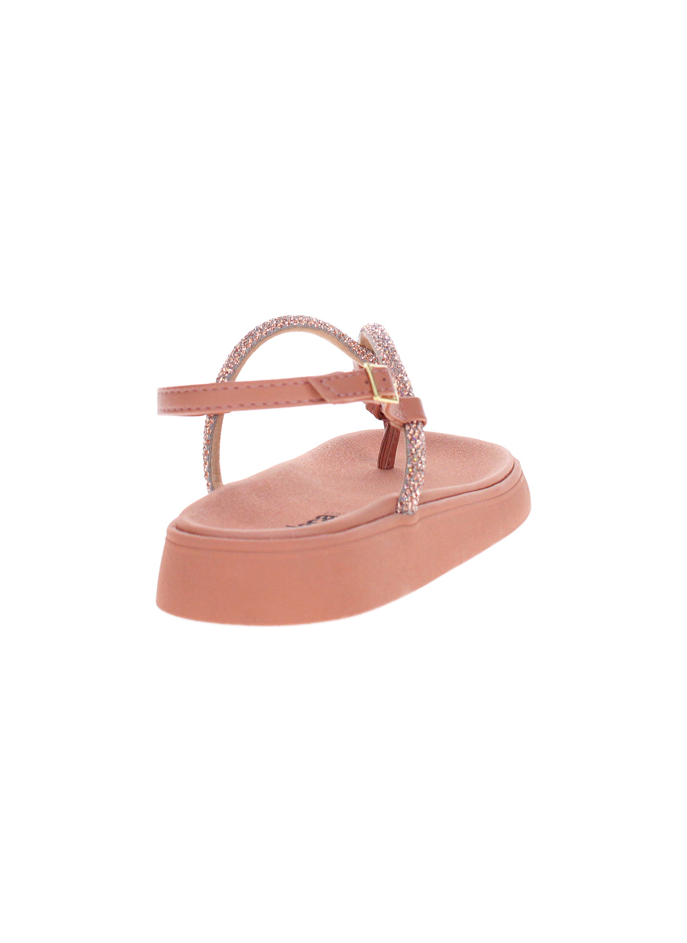 Pink Embellished Thong Toe Comfort Sandals with Buckle 