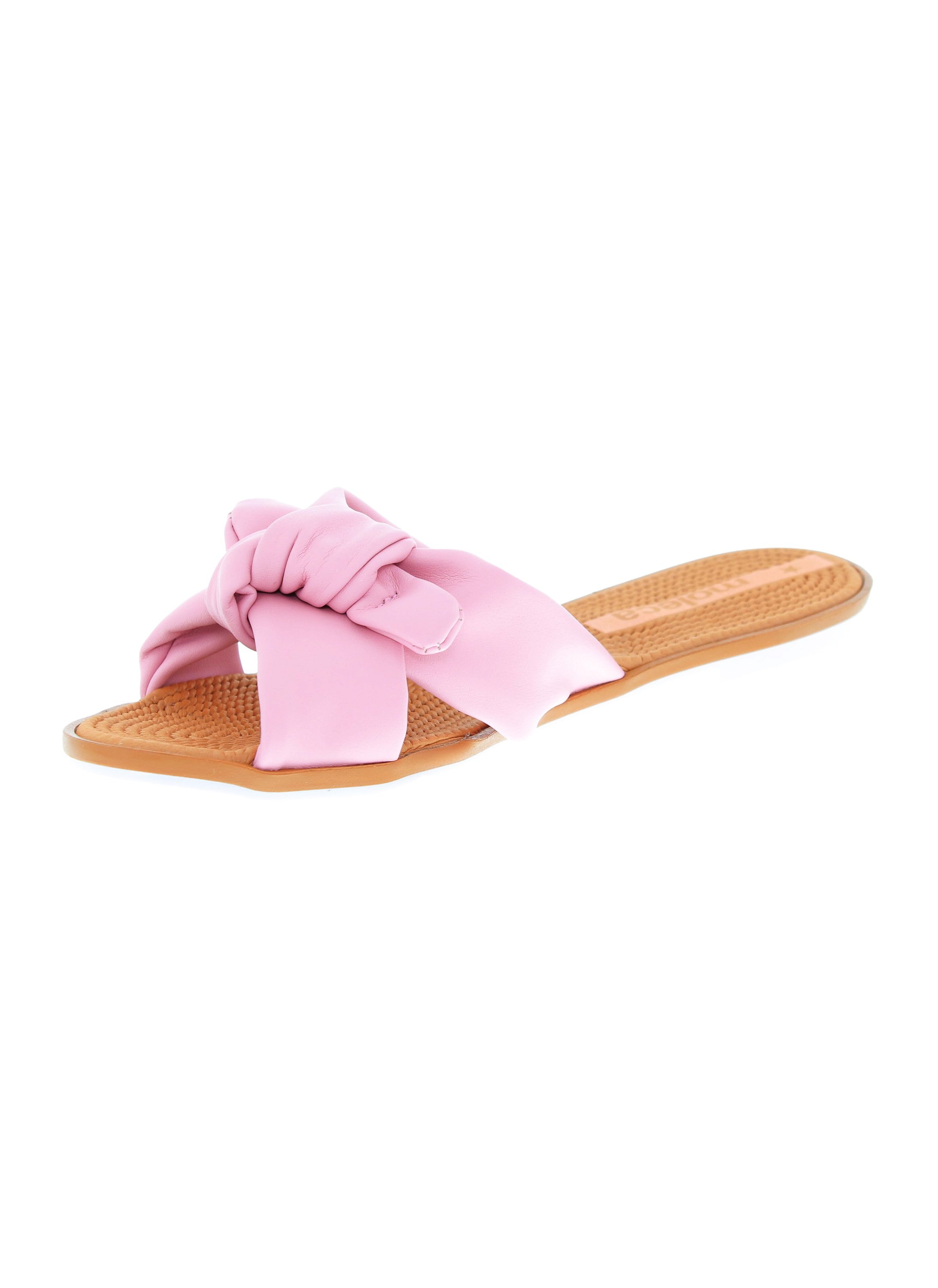 Pink Knot Detail Flat Sandals