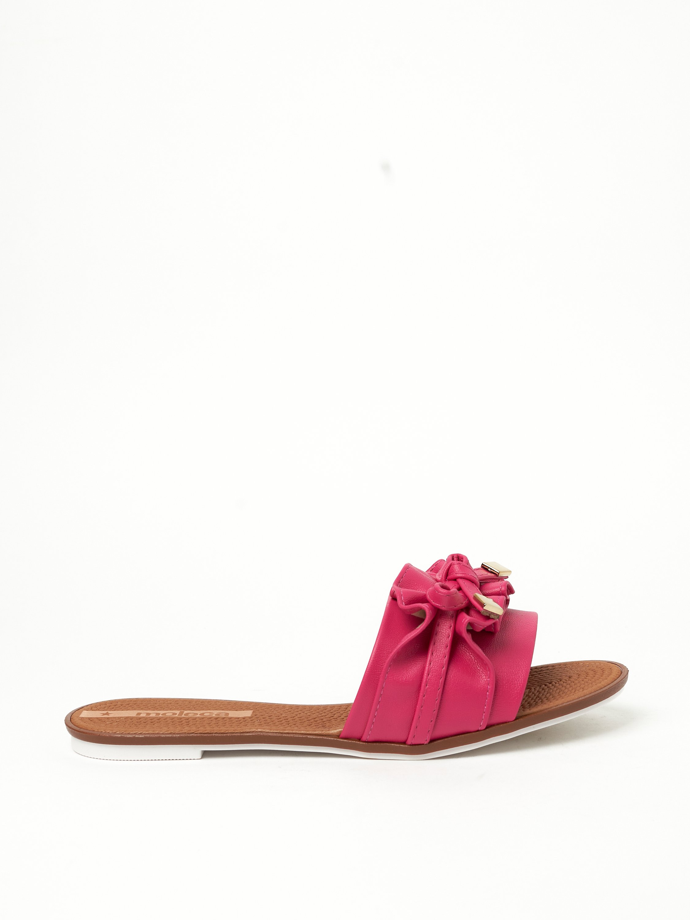 Pink Bow Detail Flat Sandals 