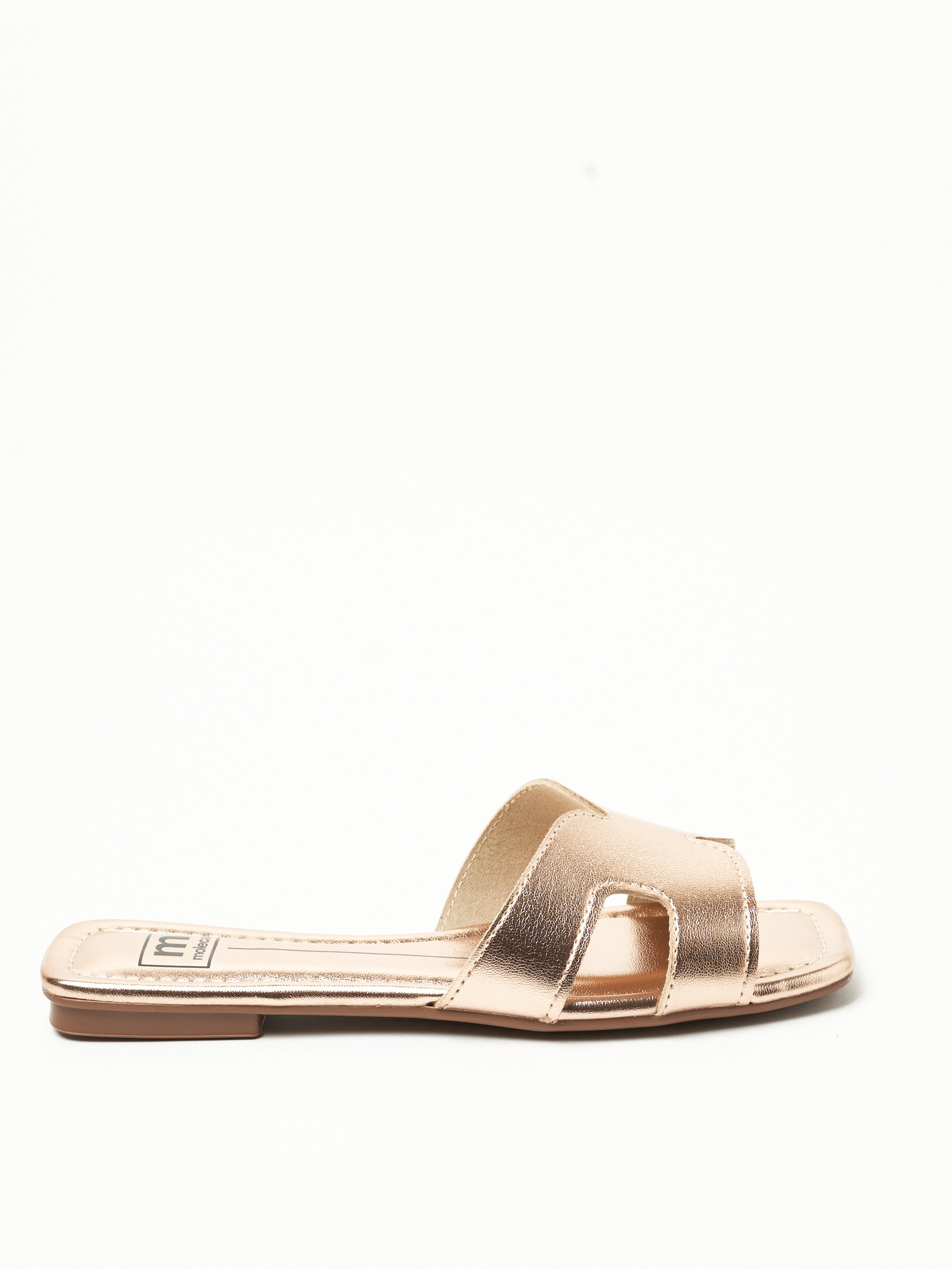 Rose Gold Metallic Flat Sandals