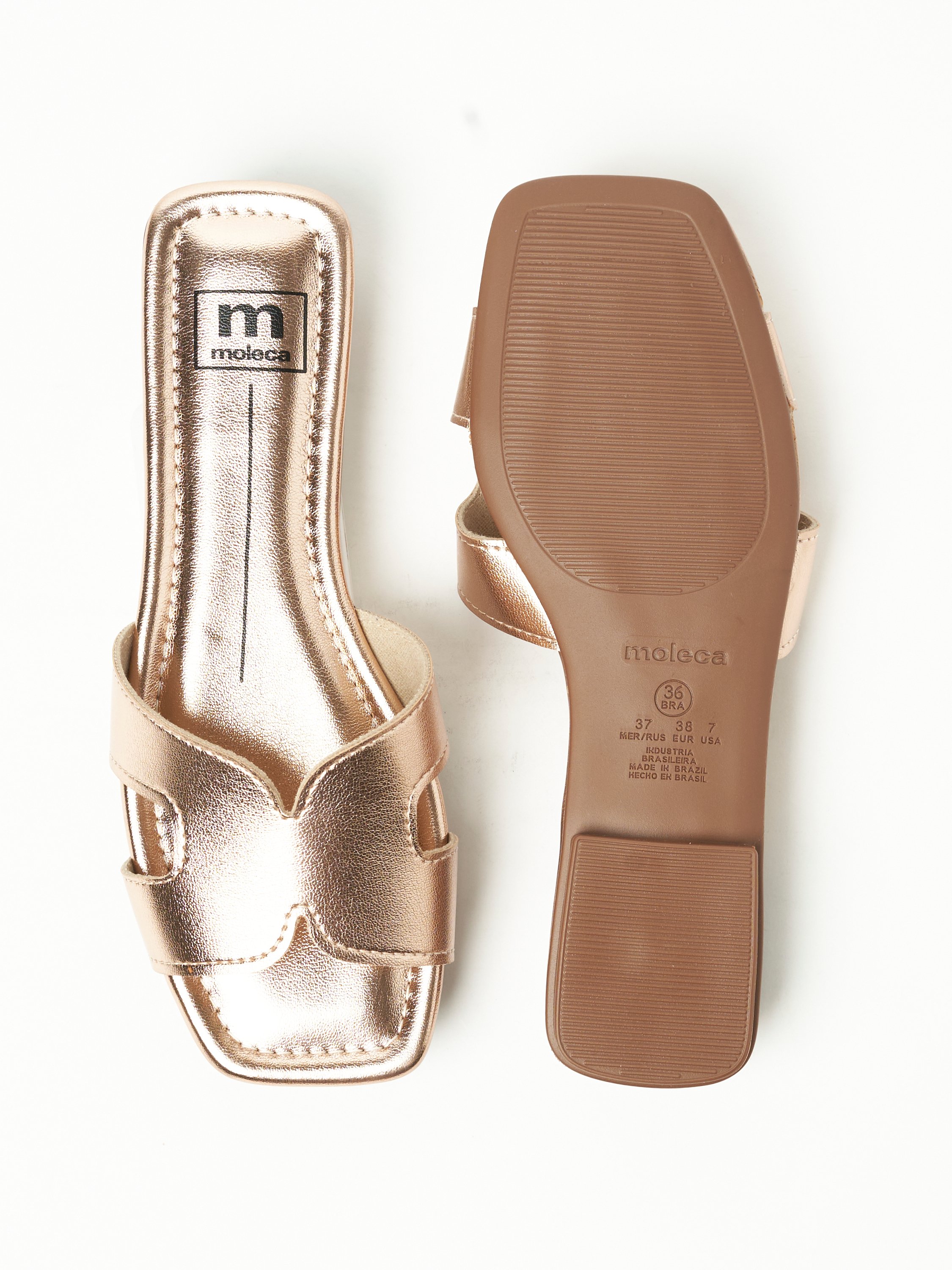 Rose Gold Metallic Flat Sandals