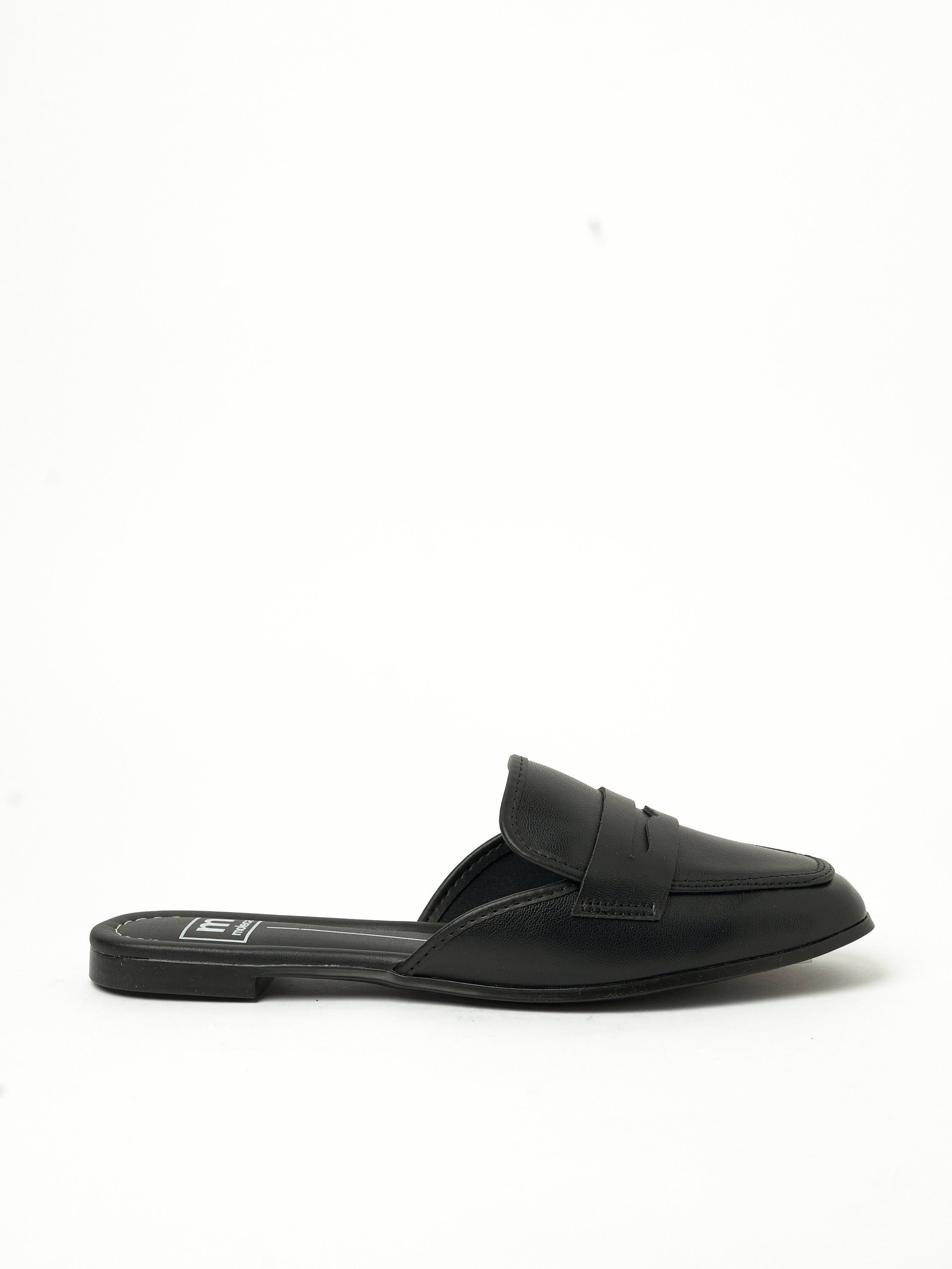 Black Aliana Plain Square Toe Mules