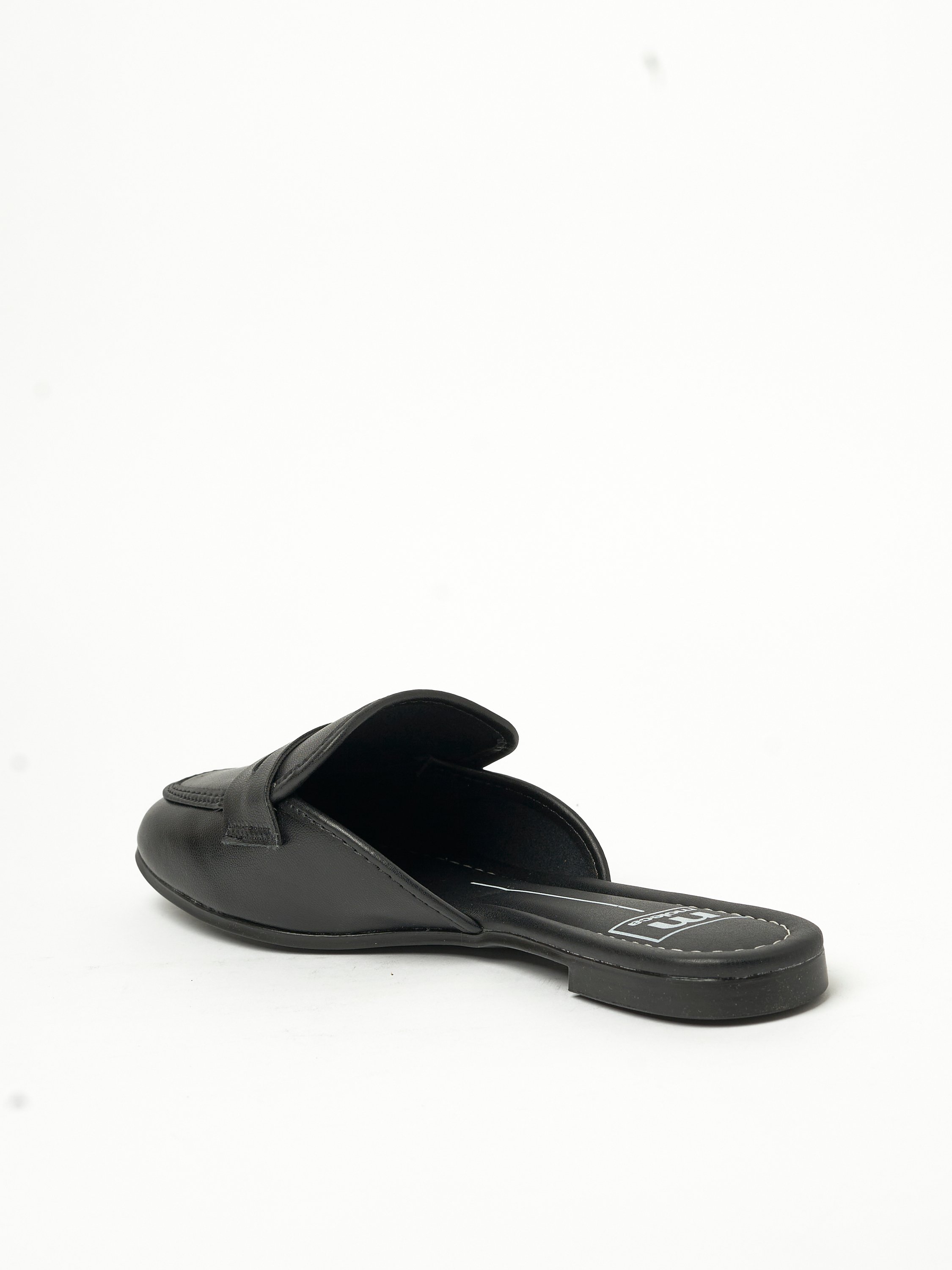 Black Aliana Plain Square Toe Mules