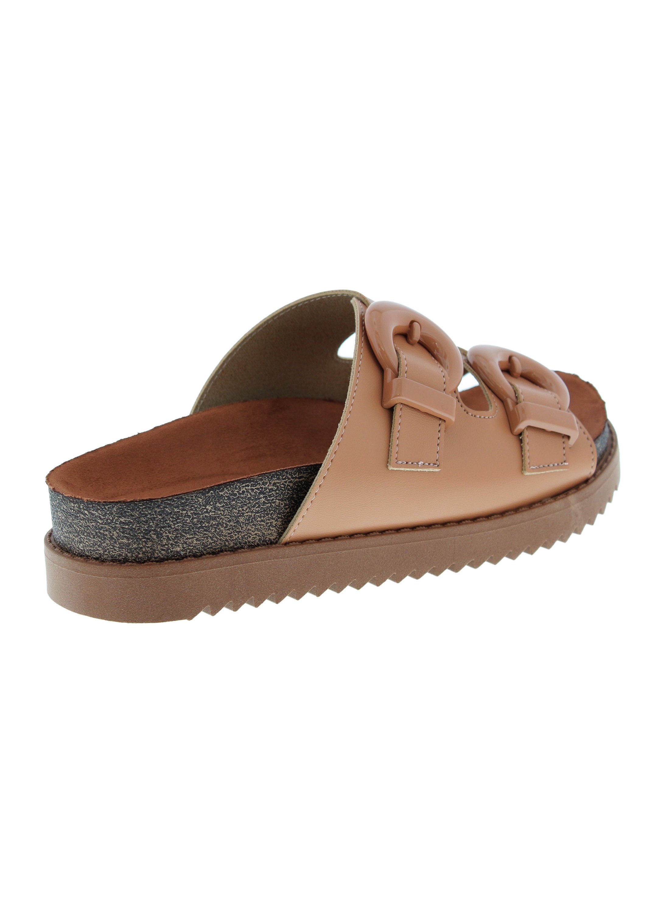 Nude Buckle Detail Comfort Sandals 