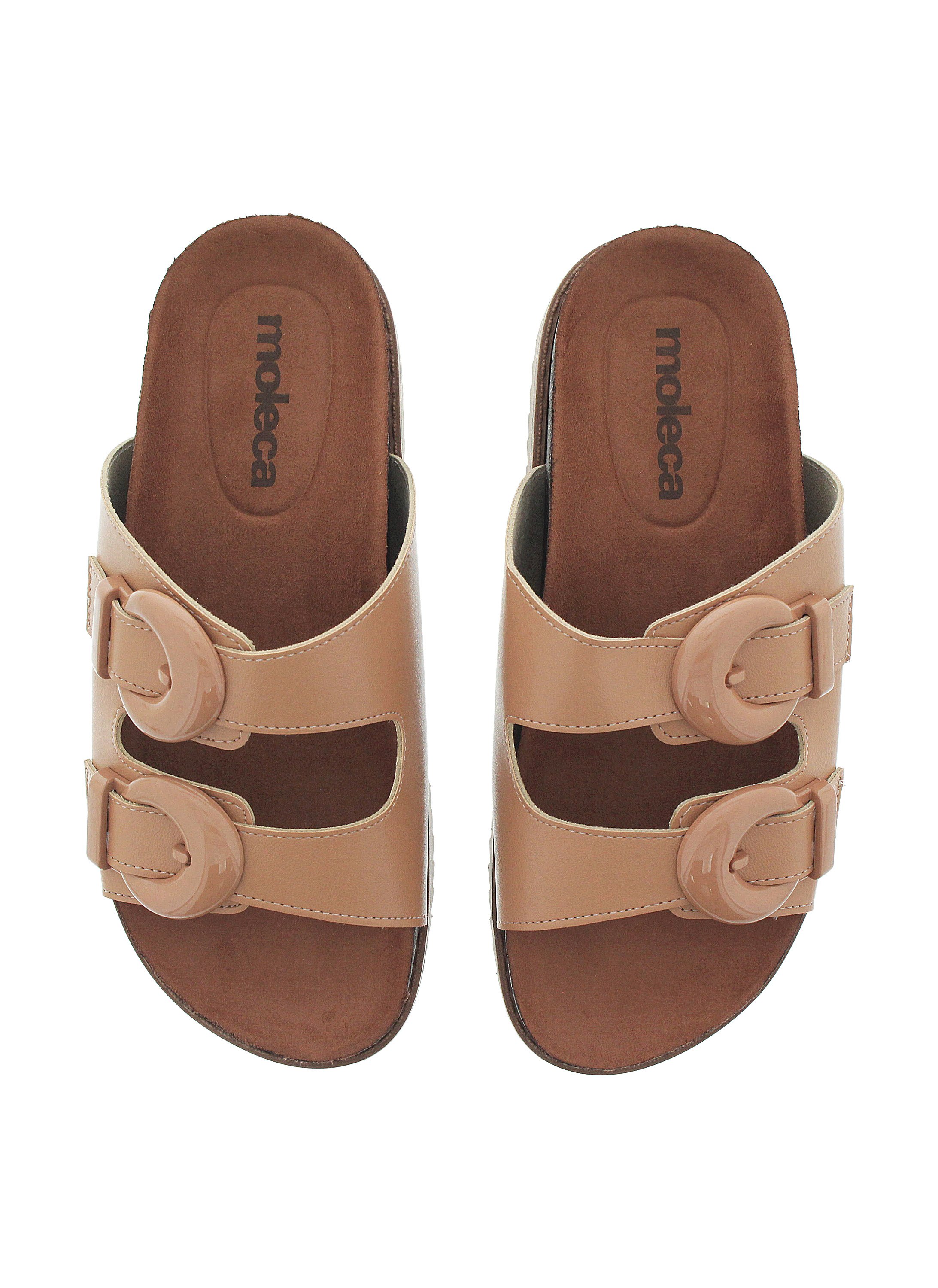 Nude Buckle Detail Comfort Sandals 