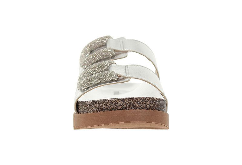 Silver Embellished Flat Sandals 