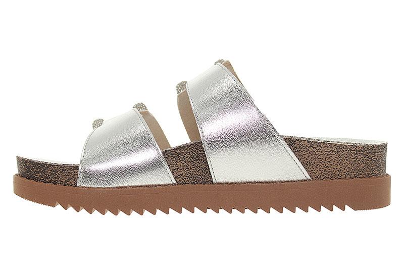 Silver Embellished Flat Sandals 
