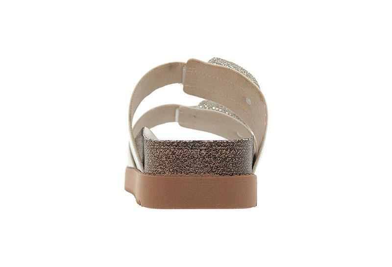 Silver Embellished Flat Sandals 