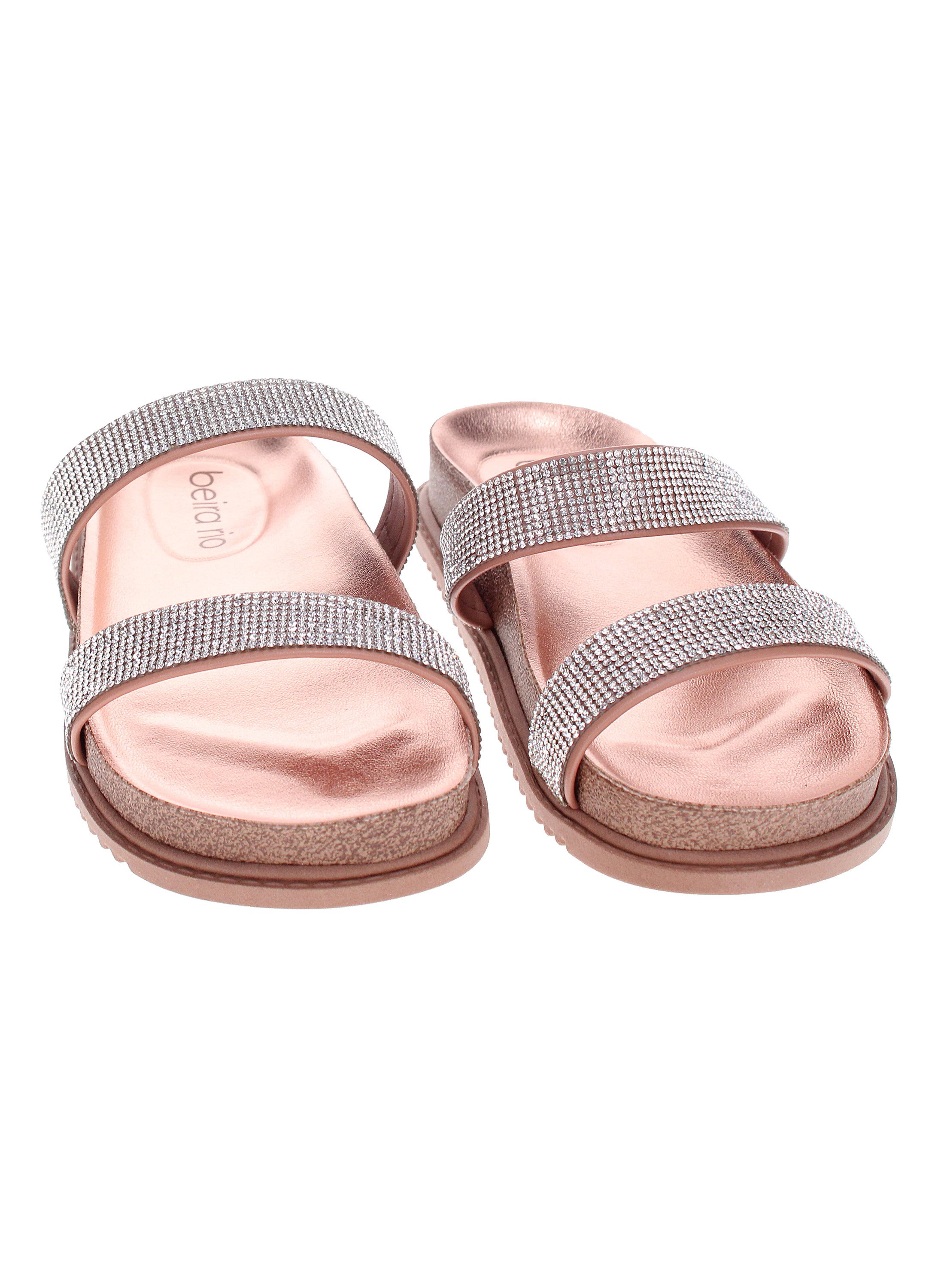 Nude Rhinestone Slip-On Flat Sandals