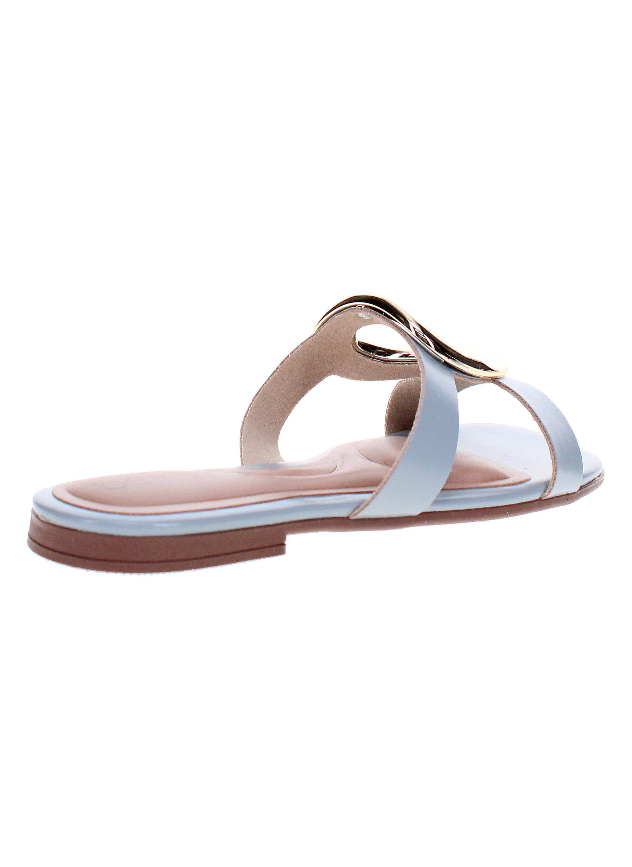Blue Slip-On Flat Sandals