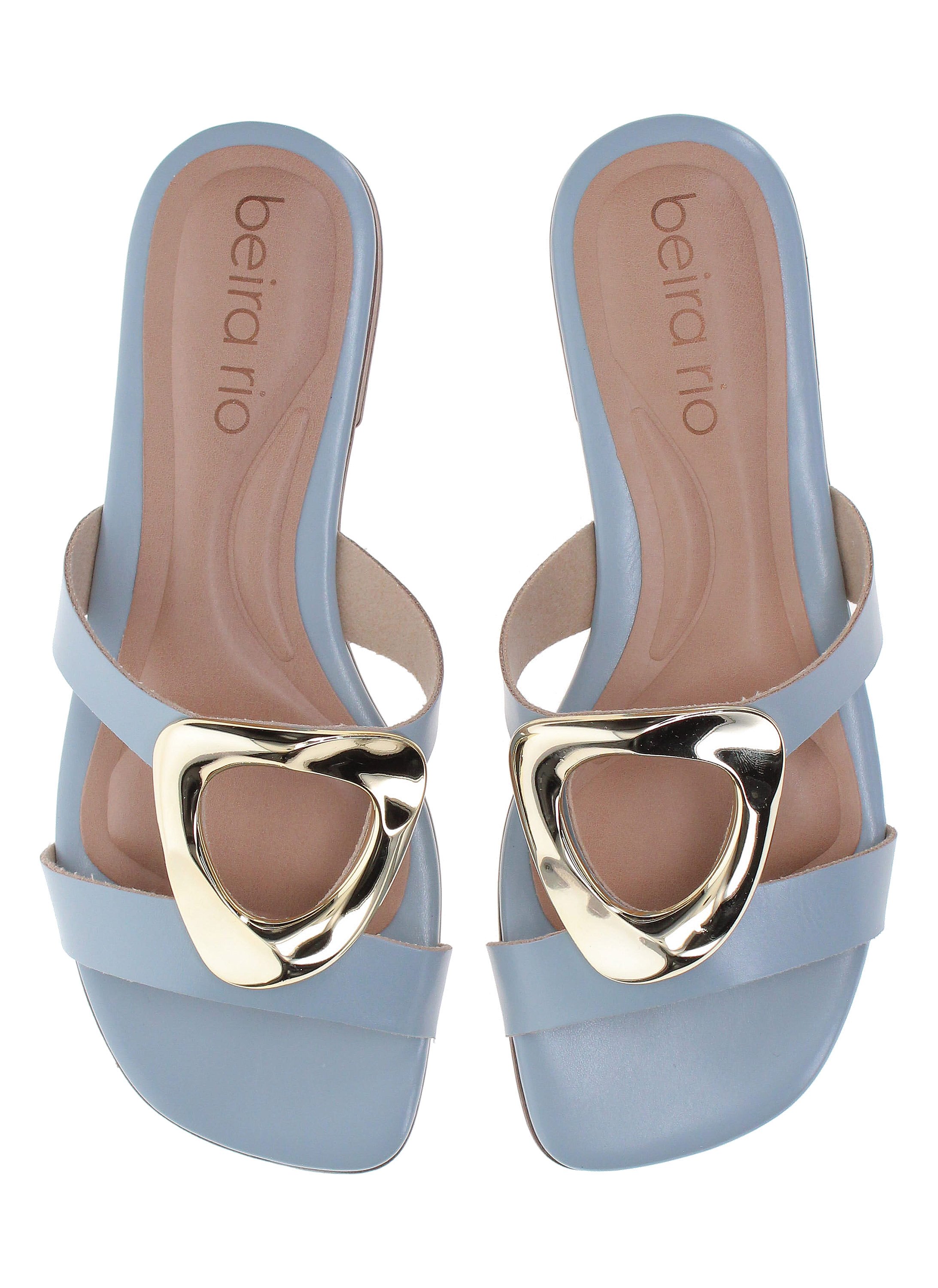 Blue Slip-On Flat Sandals