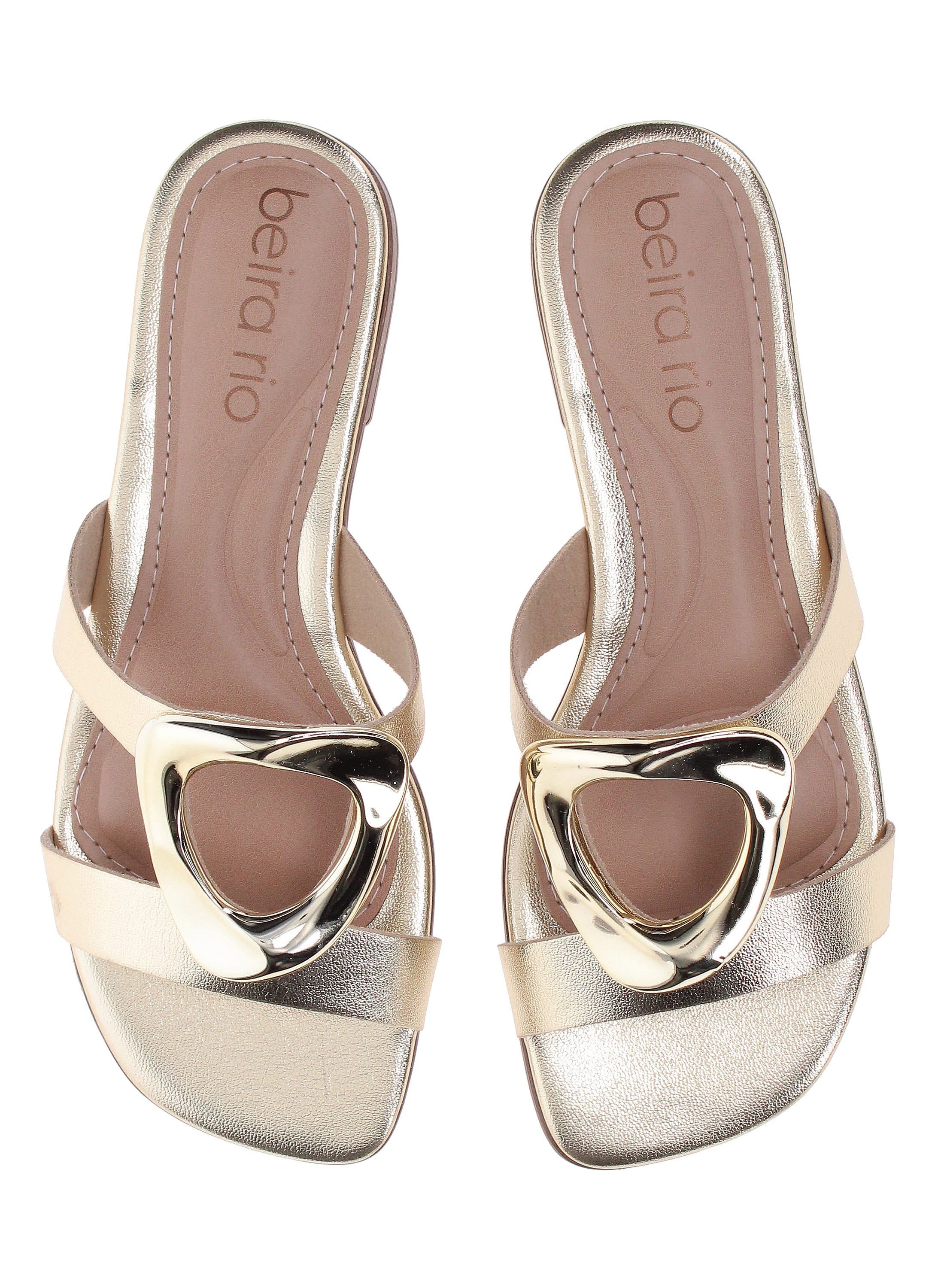 Gold Metallic Slip-On Flat Sandals