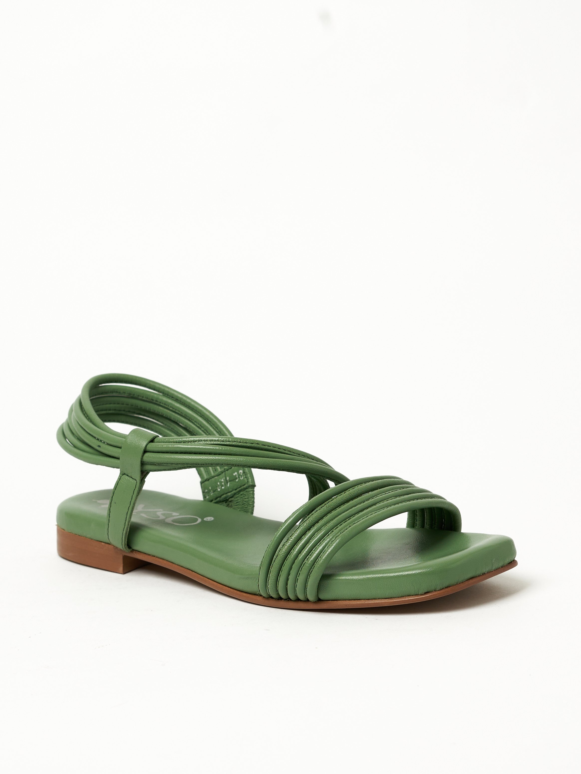 Green Strappy Flat Sandals