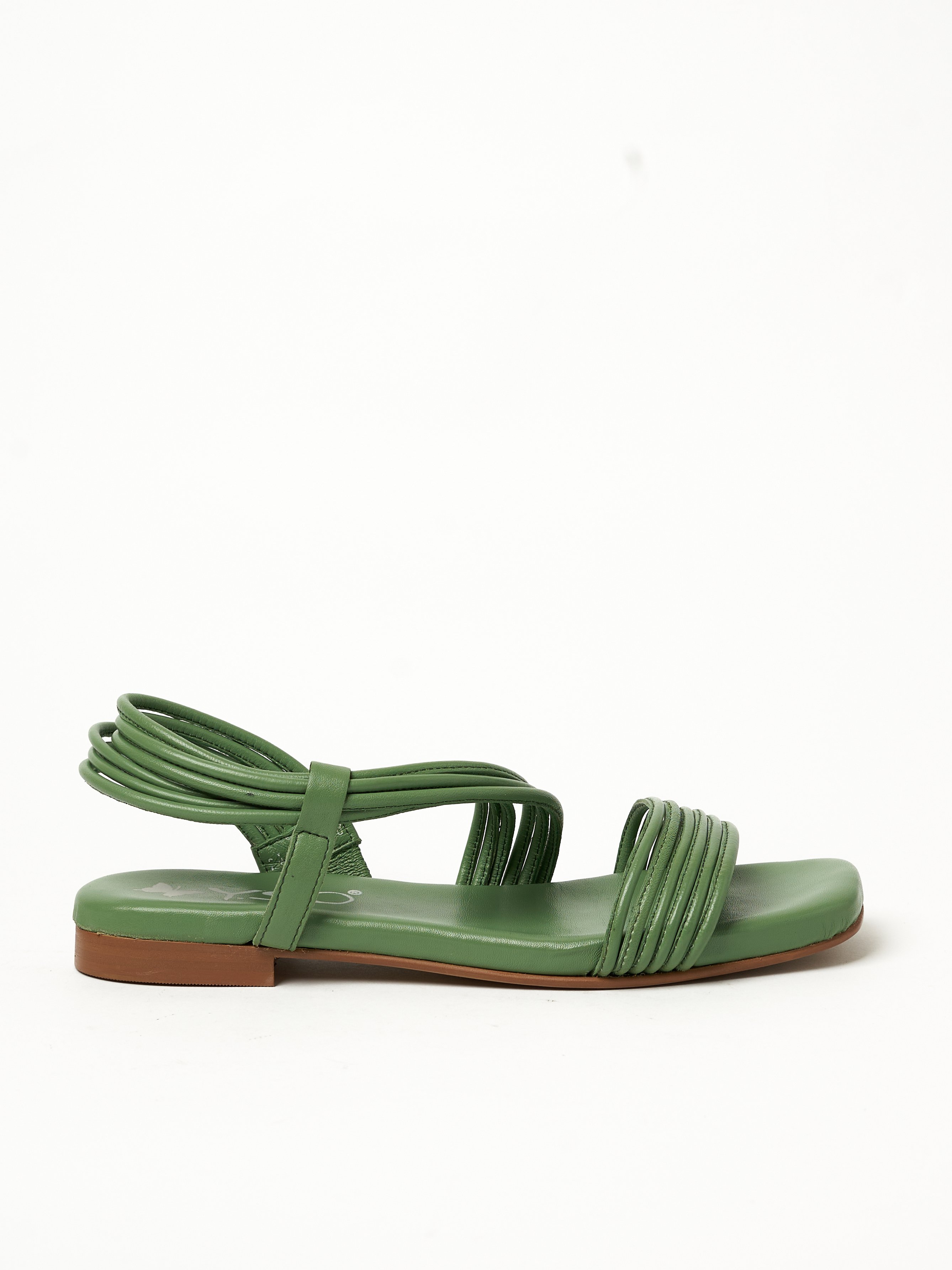 Green Strappy Flat Sandals