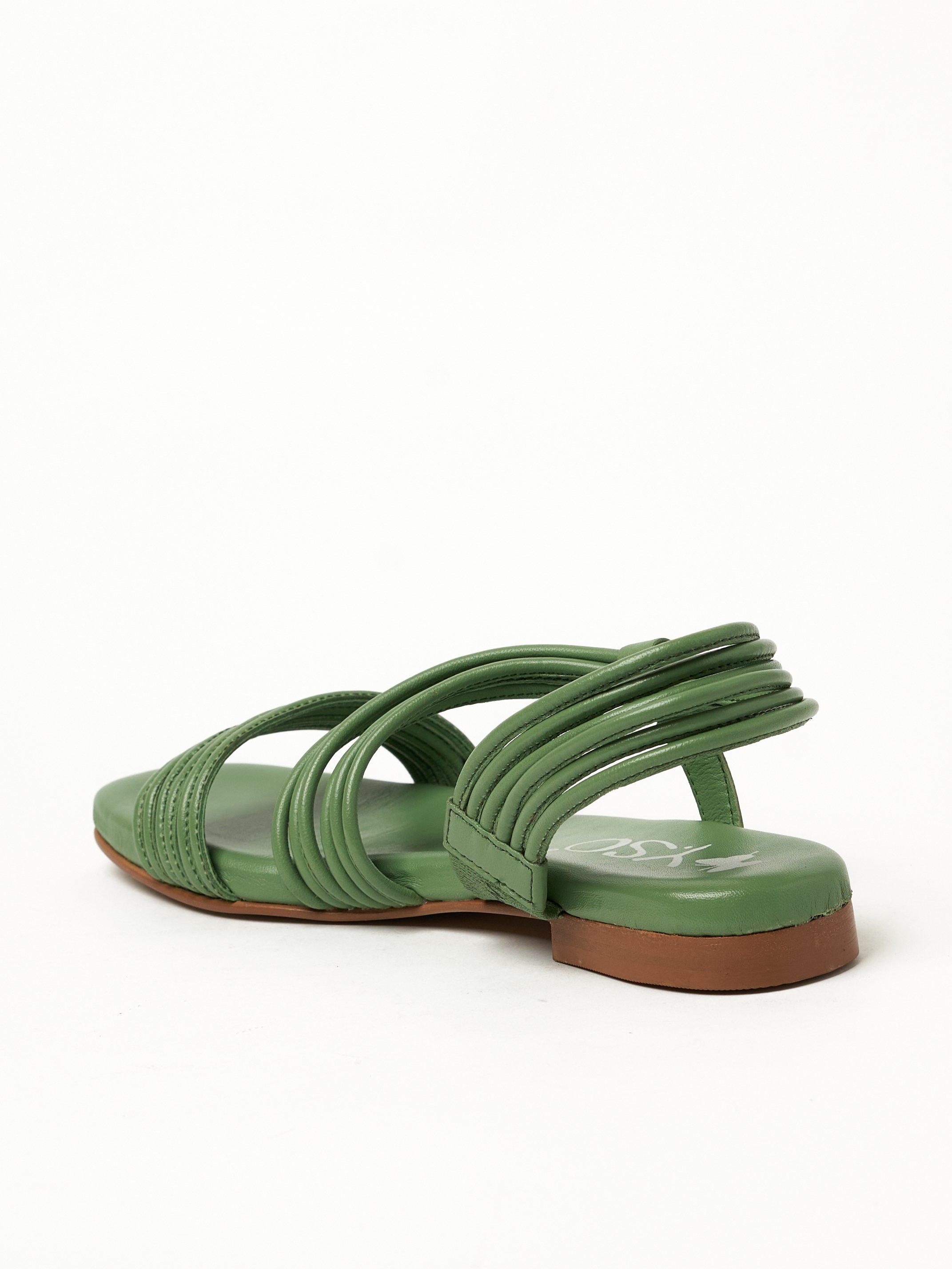 Green Strappy Flat Sandals