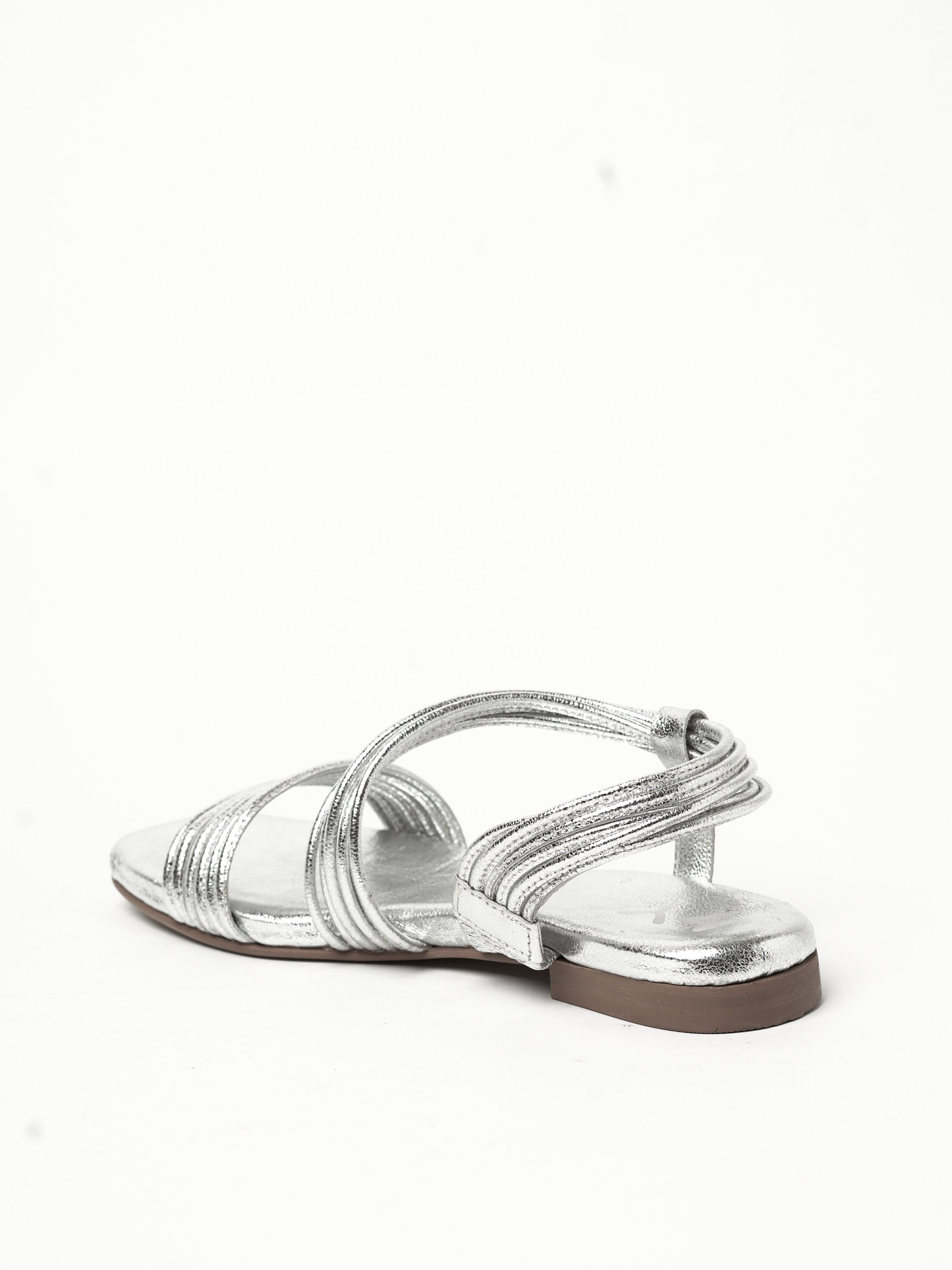 Silver Flat Slip-On Sandals