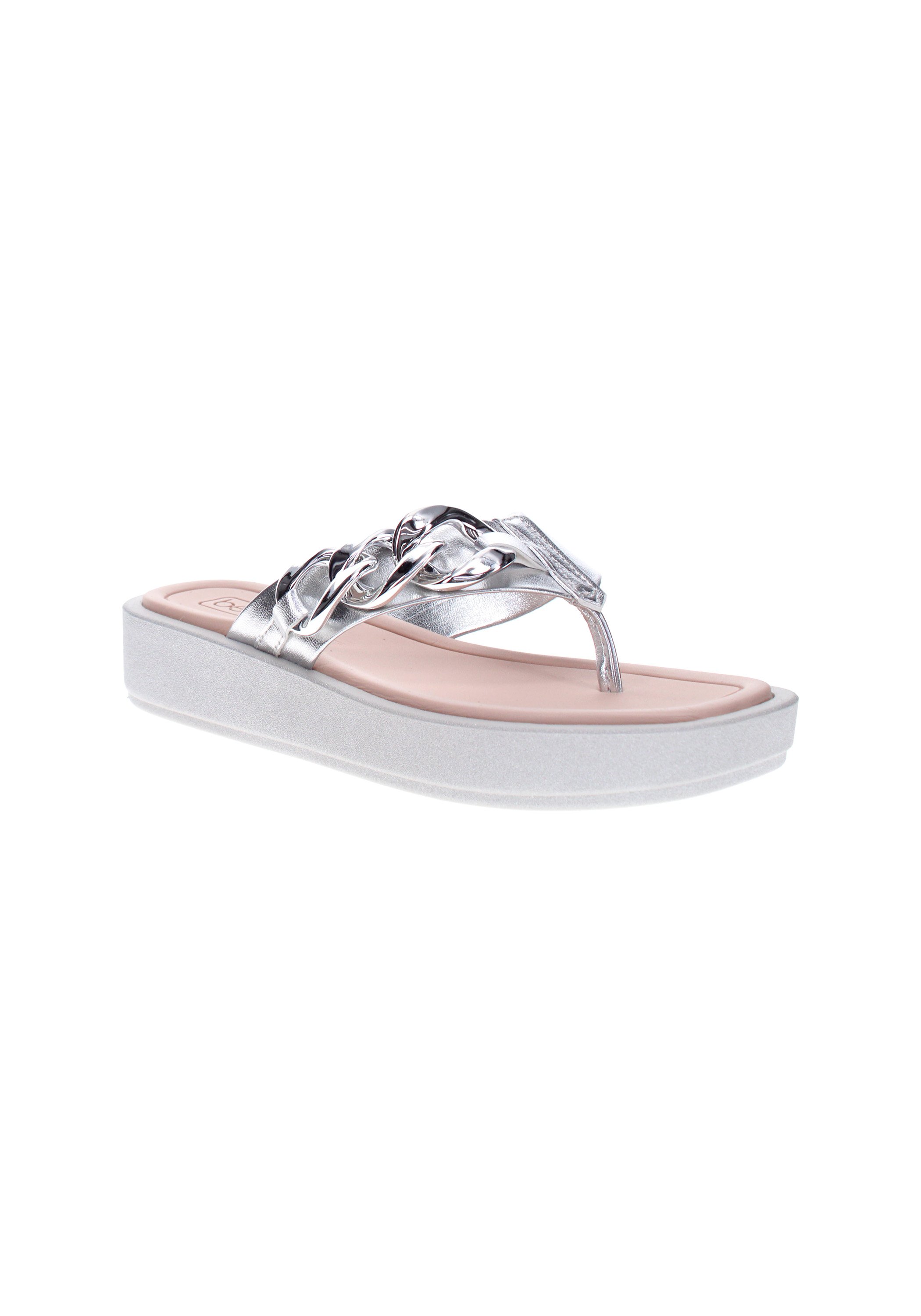 Silver Chain Detail Flat Sandals